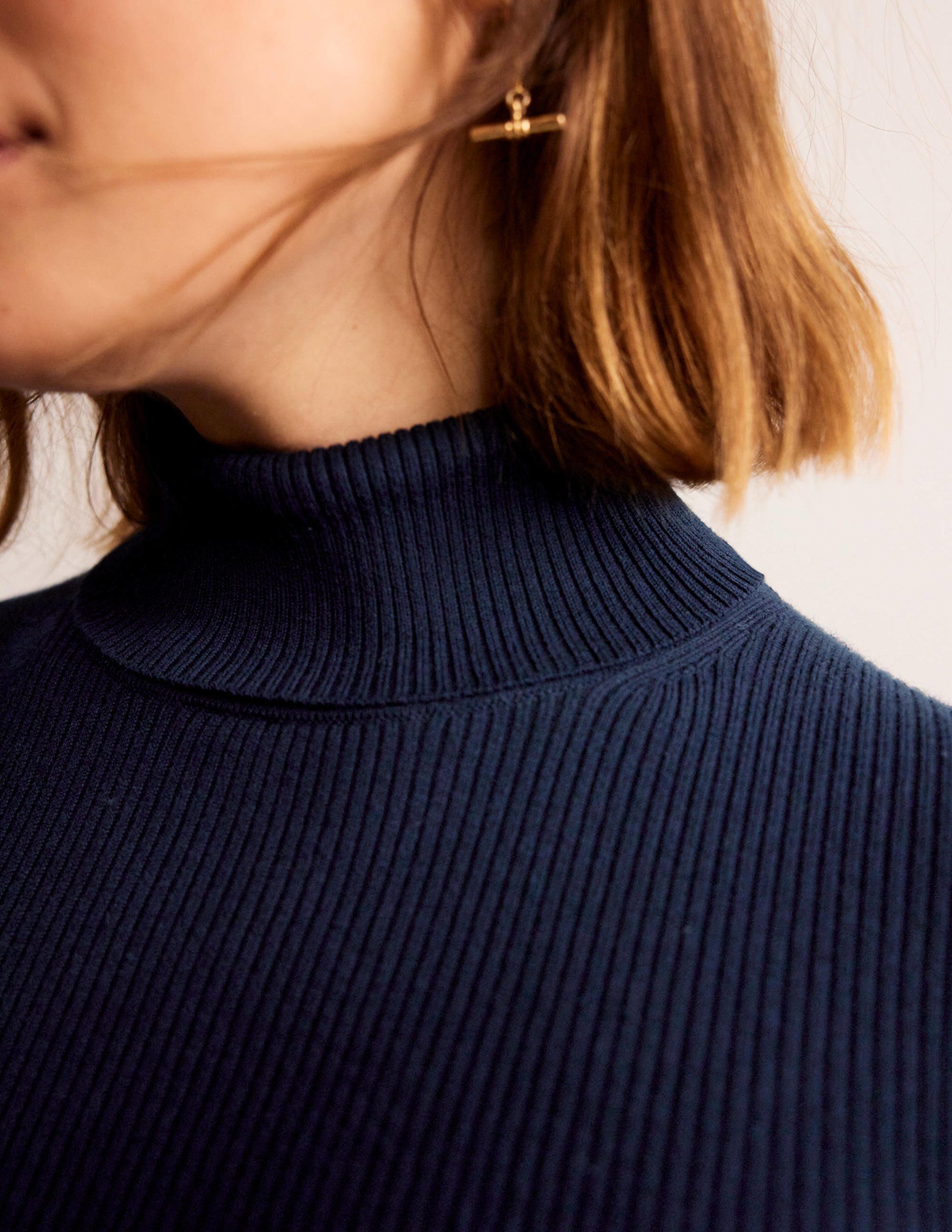 Catriona Roll Neck Sweater-Navy - Image 2