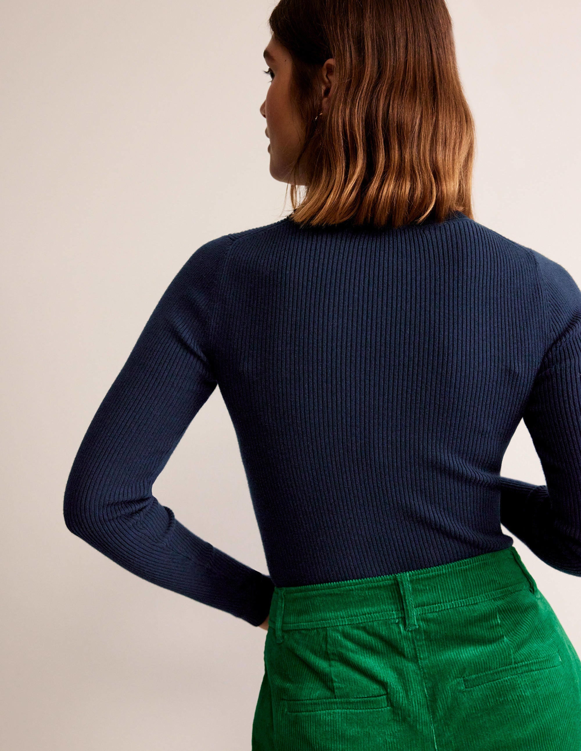 Catriona Roll Neck Sweater-Navy - Image 3