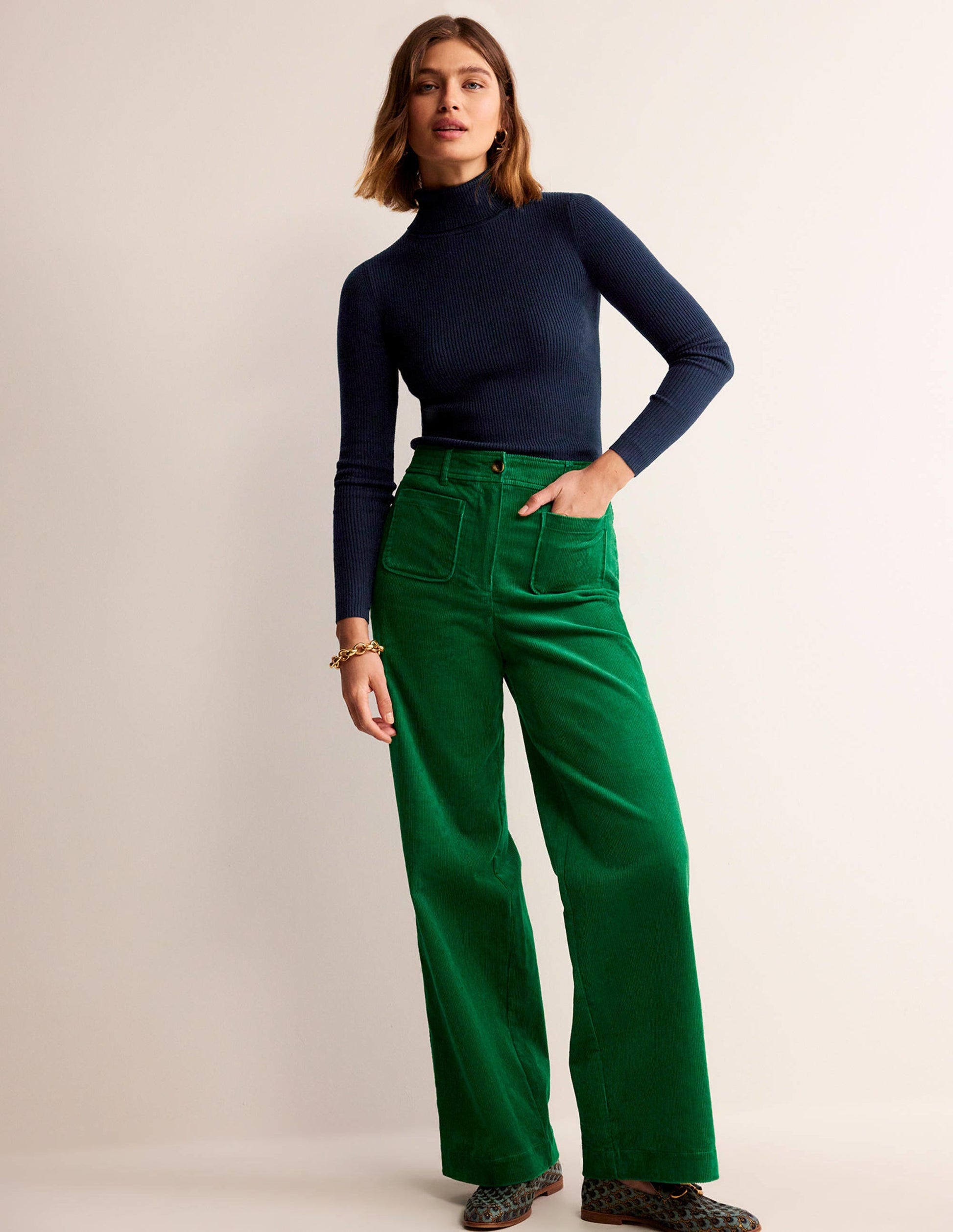 Catriona Roll Neck Sweater-Navy-4
