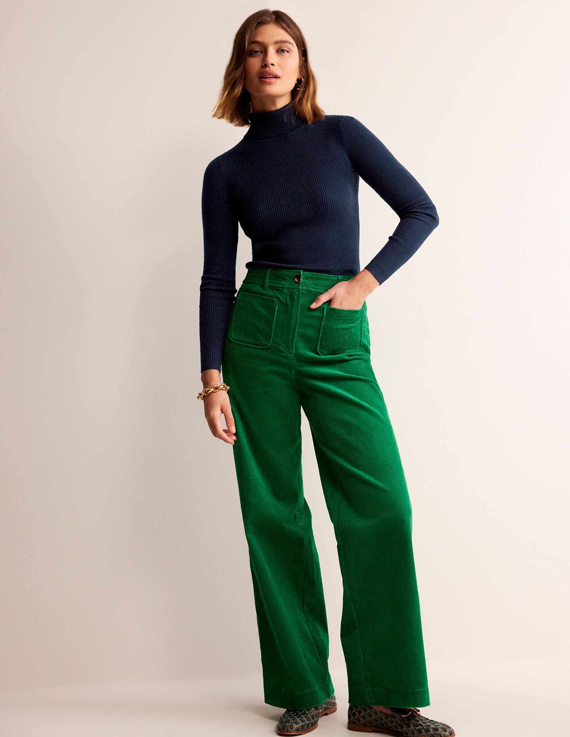 Catriona Roll Neck Sweater-Navy - Image 4