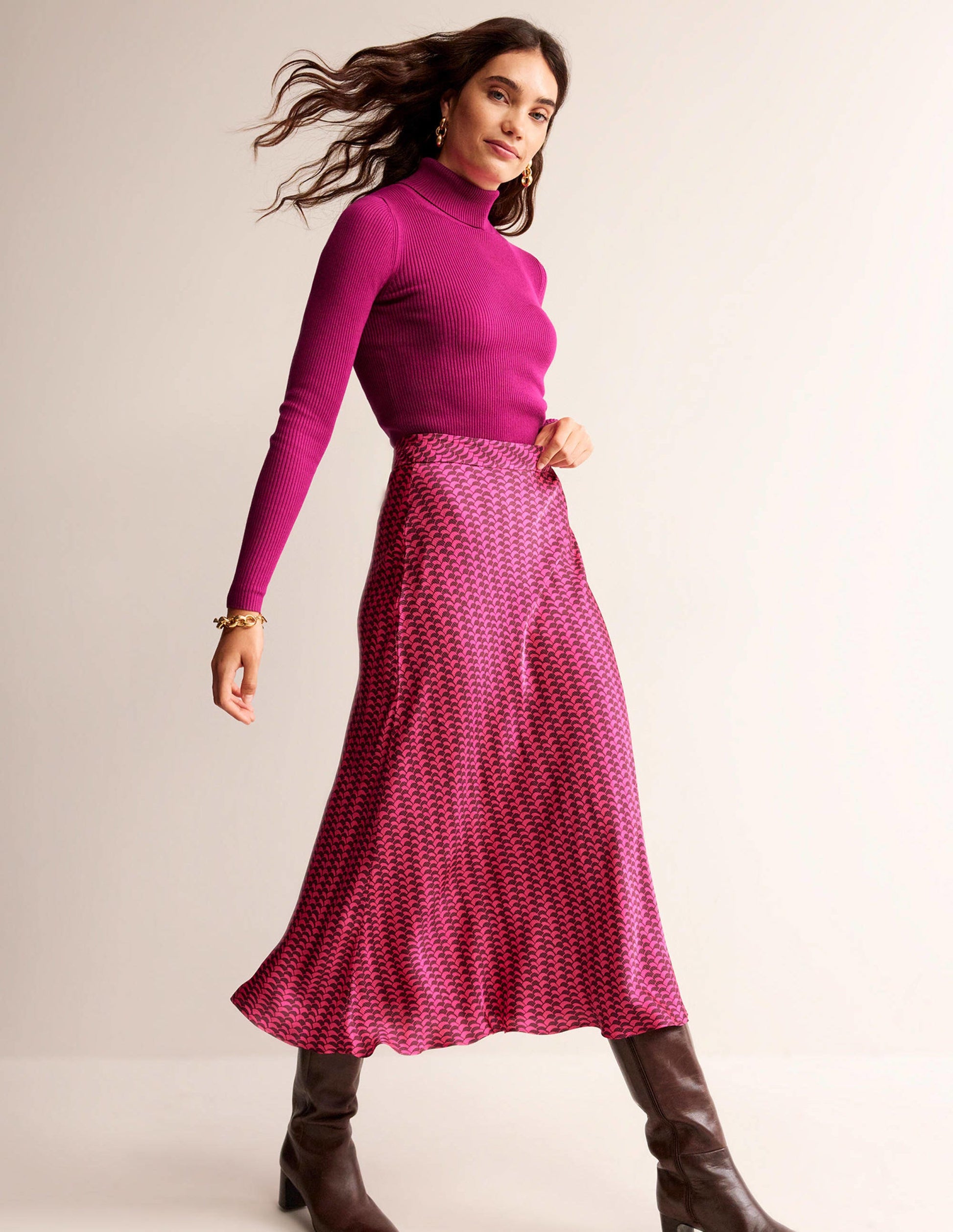 Catriona Roll Neck Sweater-Festival Fuchsia-4