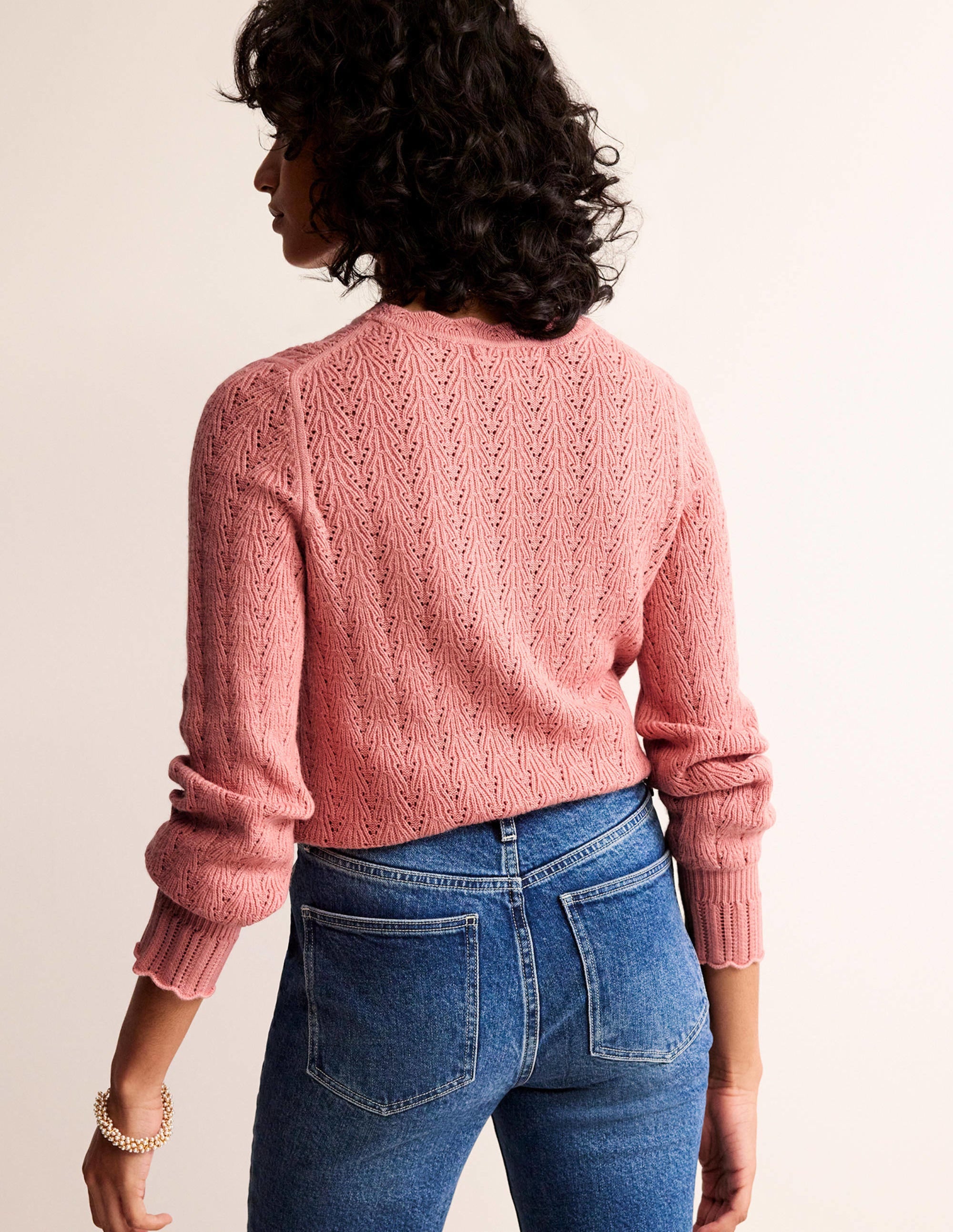 Pointelle Stitch Sweater-Rosetta Blush - Image 3