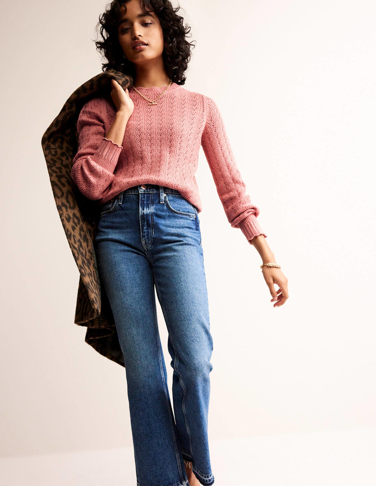 Pointelle Stitch Sweater-Rosetta Blush - Image 4