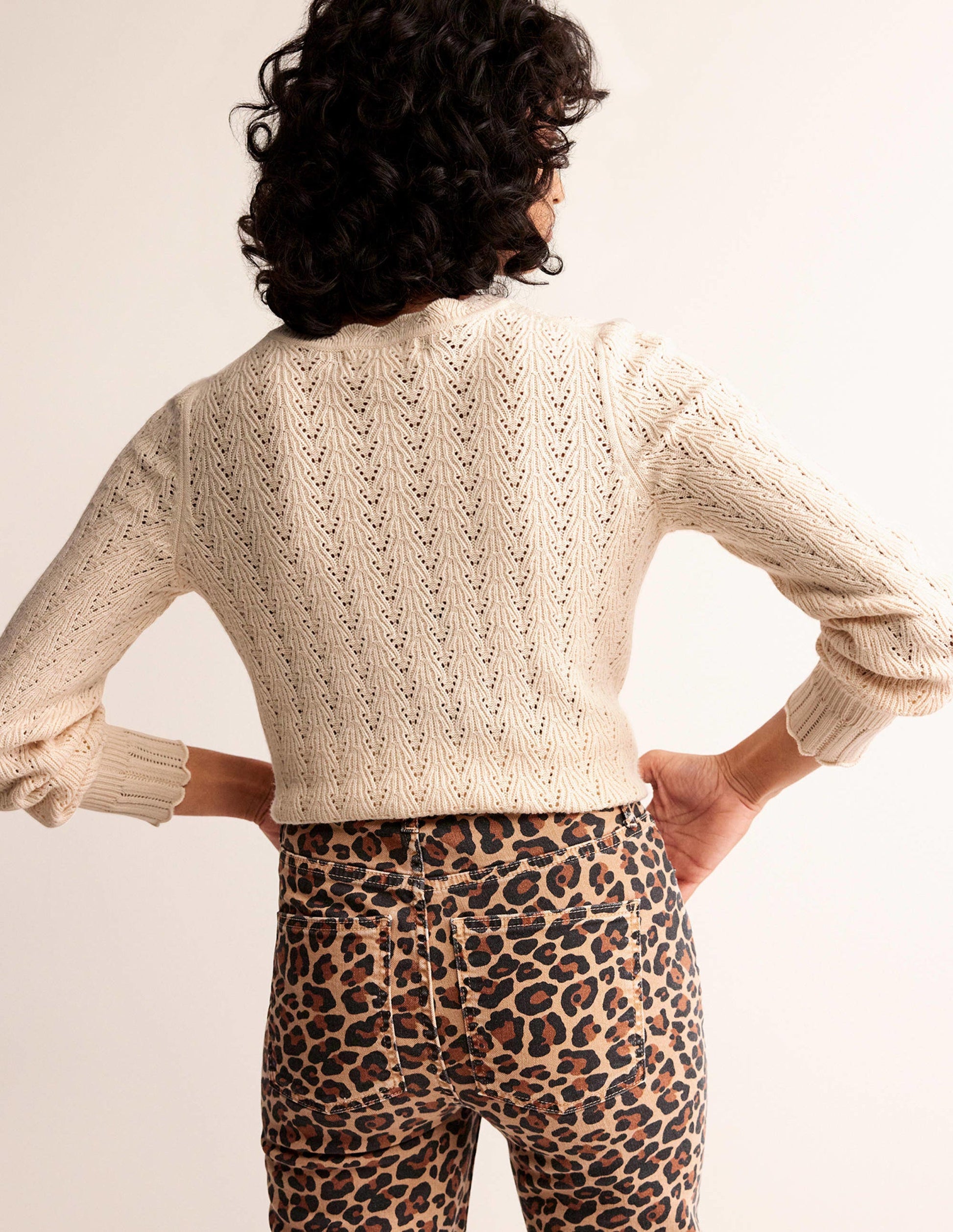 Pointelle Stitch Sweater-Warm Ivory-3