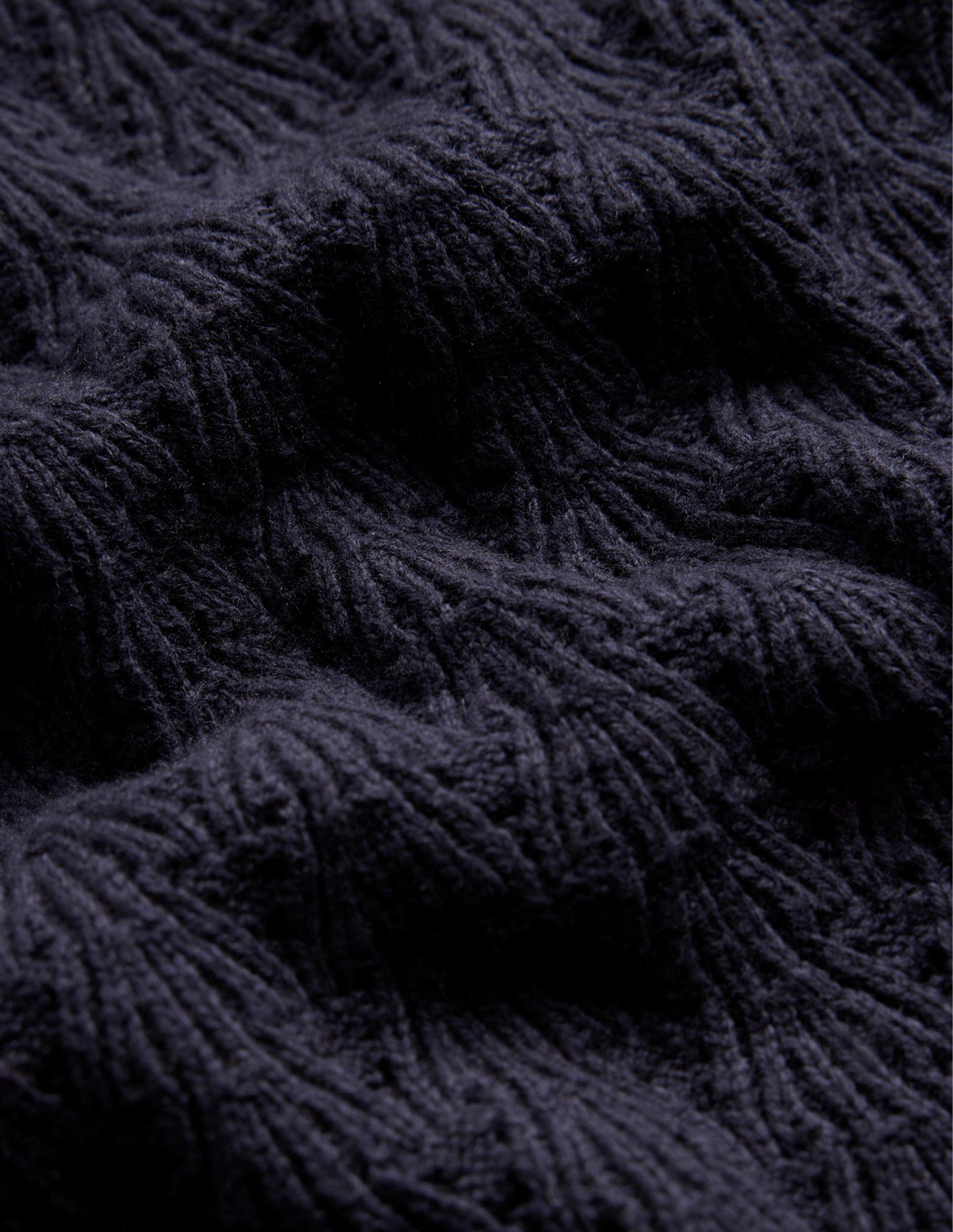 Pointelle Stitch Sweater-Navy - Image 6