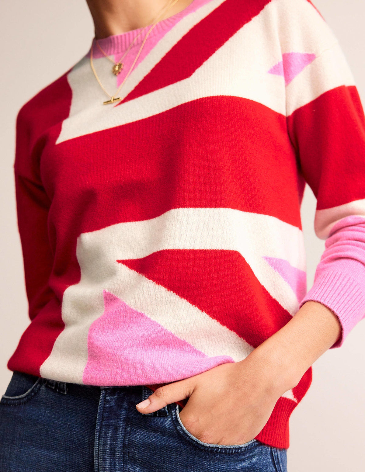 Lydia Cashmere Jumper-Cherry Blossom Melange-2