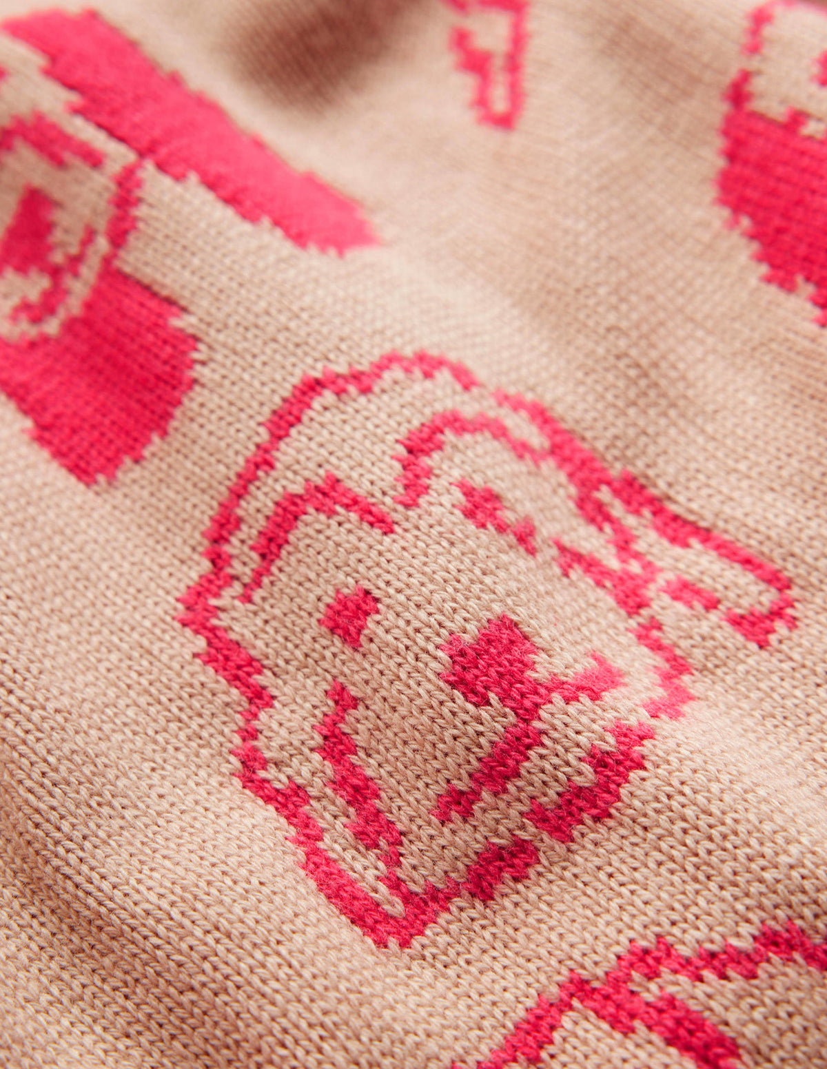 Heather Jacquard Sweater-Chinchilla, Raspberry Dogs - Image 6