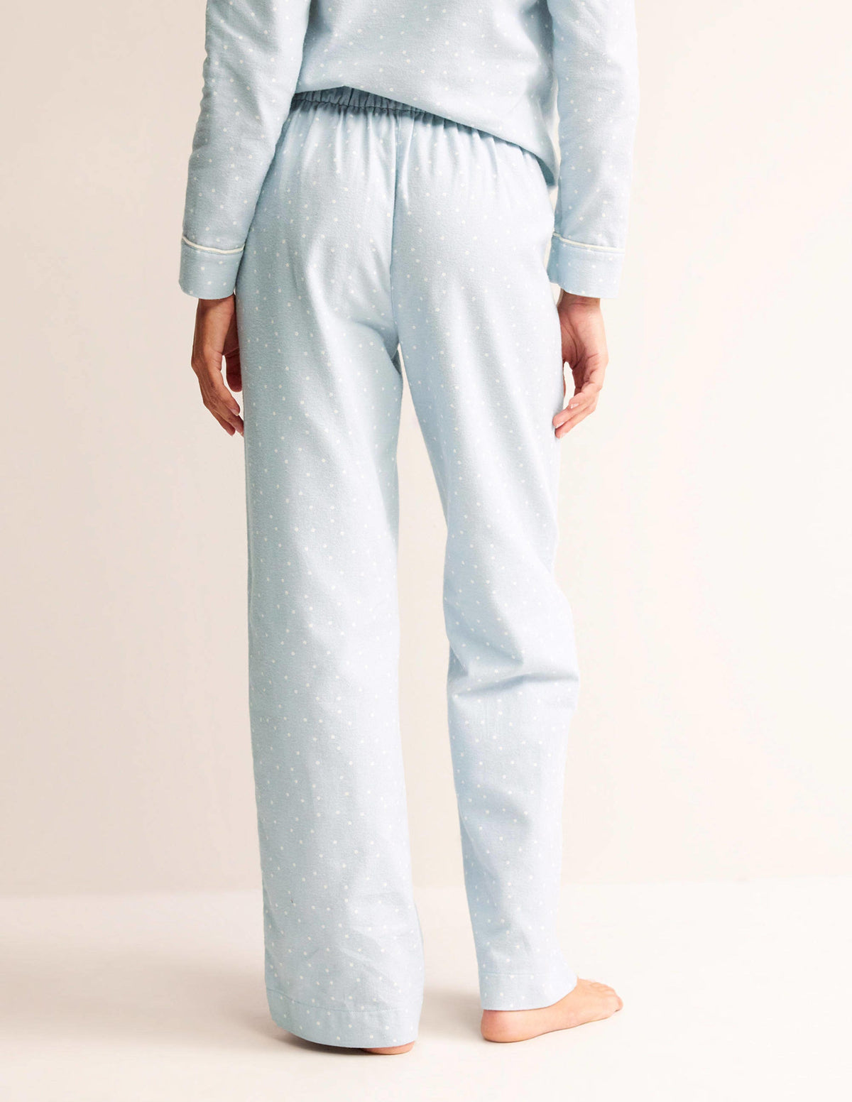 Brushed Cotton Pajama Pants-Surf, Spaced Dotty - Image 3