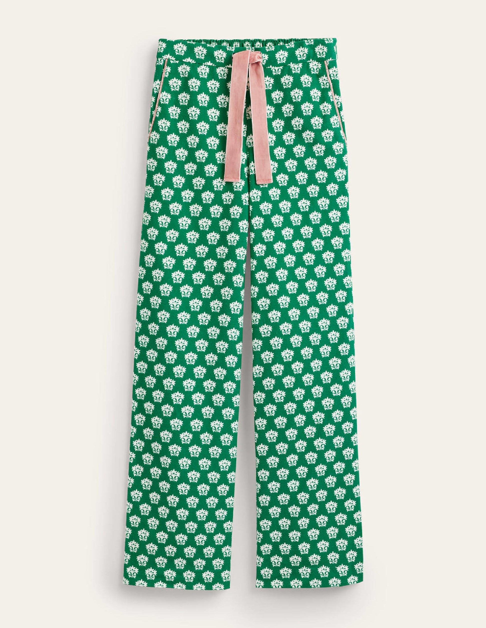 Brushed Cotton Pajama Pants-Veridian Green, Lily-5