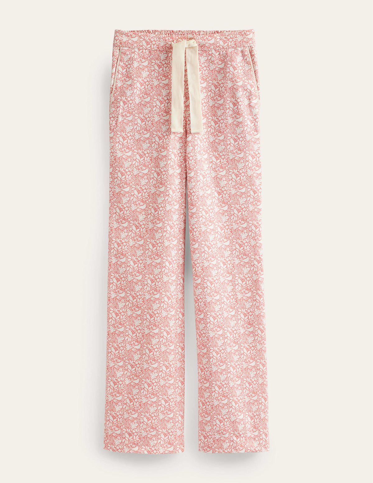 Brushed Cotton Pajama Pants-Rosette Blush, Forest Meadow-5