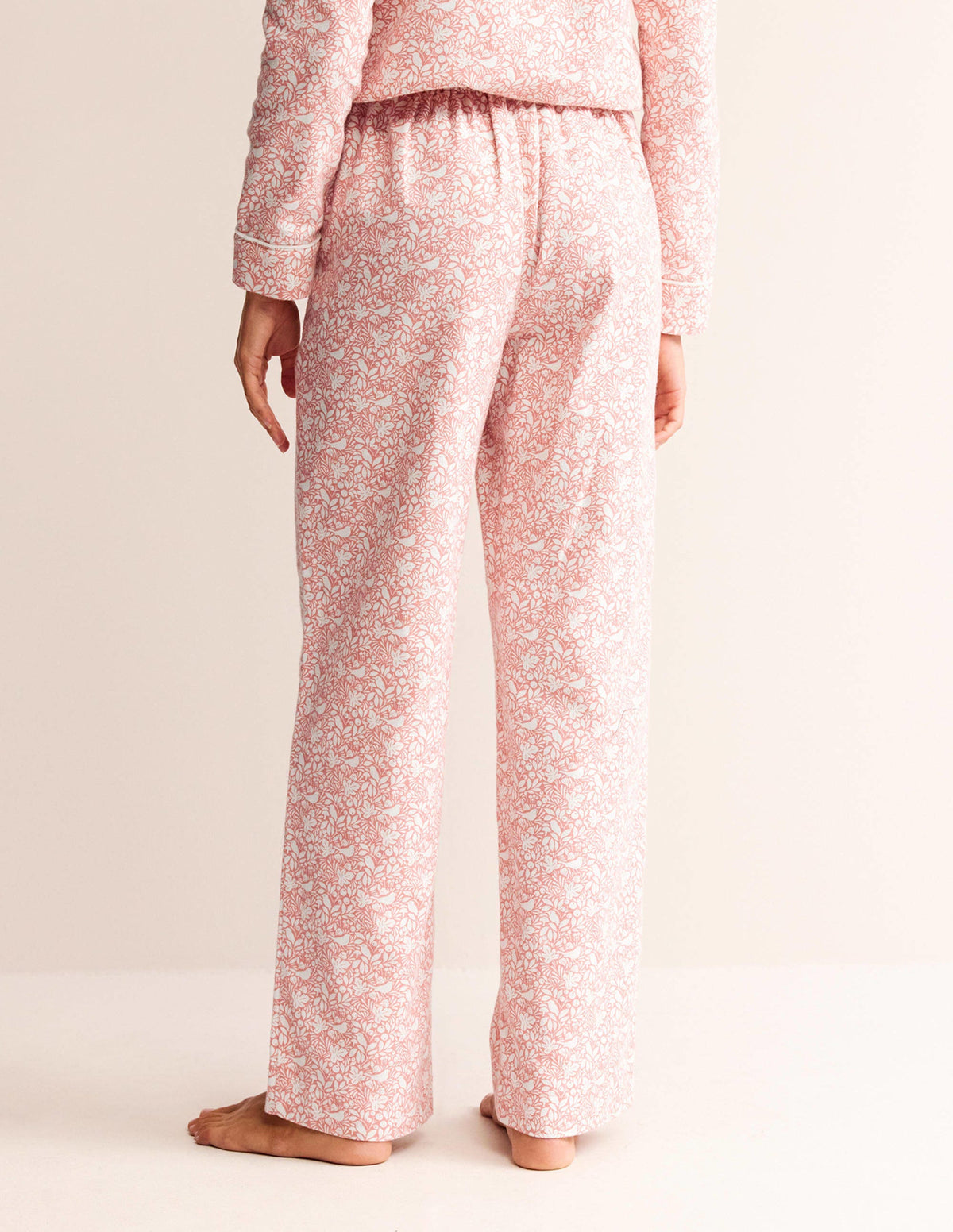 Brushed Cotton Pajama Pants-Rosette Blush, Forest Meadow - Image 4