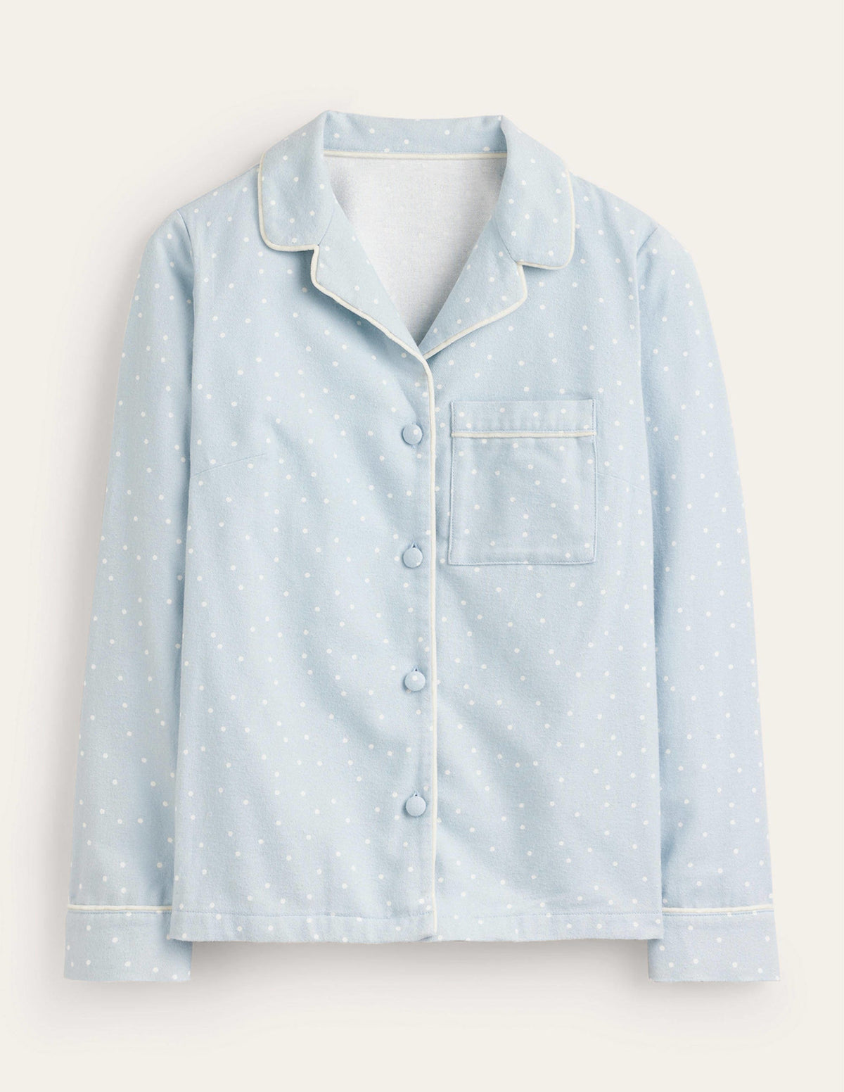 Brushed Cotton Pajama Shirt-Surf, Spaced Dotty-5