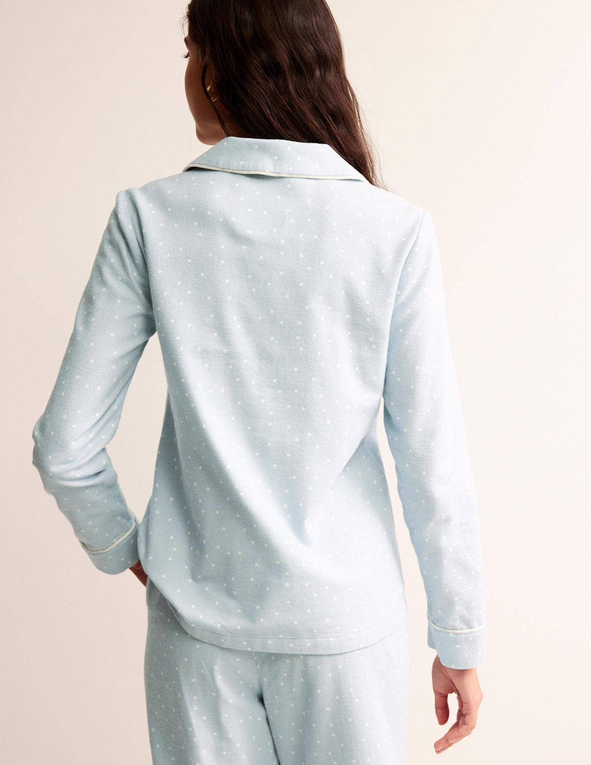 Brushed Cotton Pajama Shirt-Surf, Spaced Dotty - Image 3