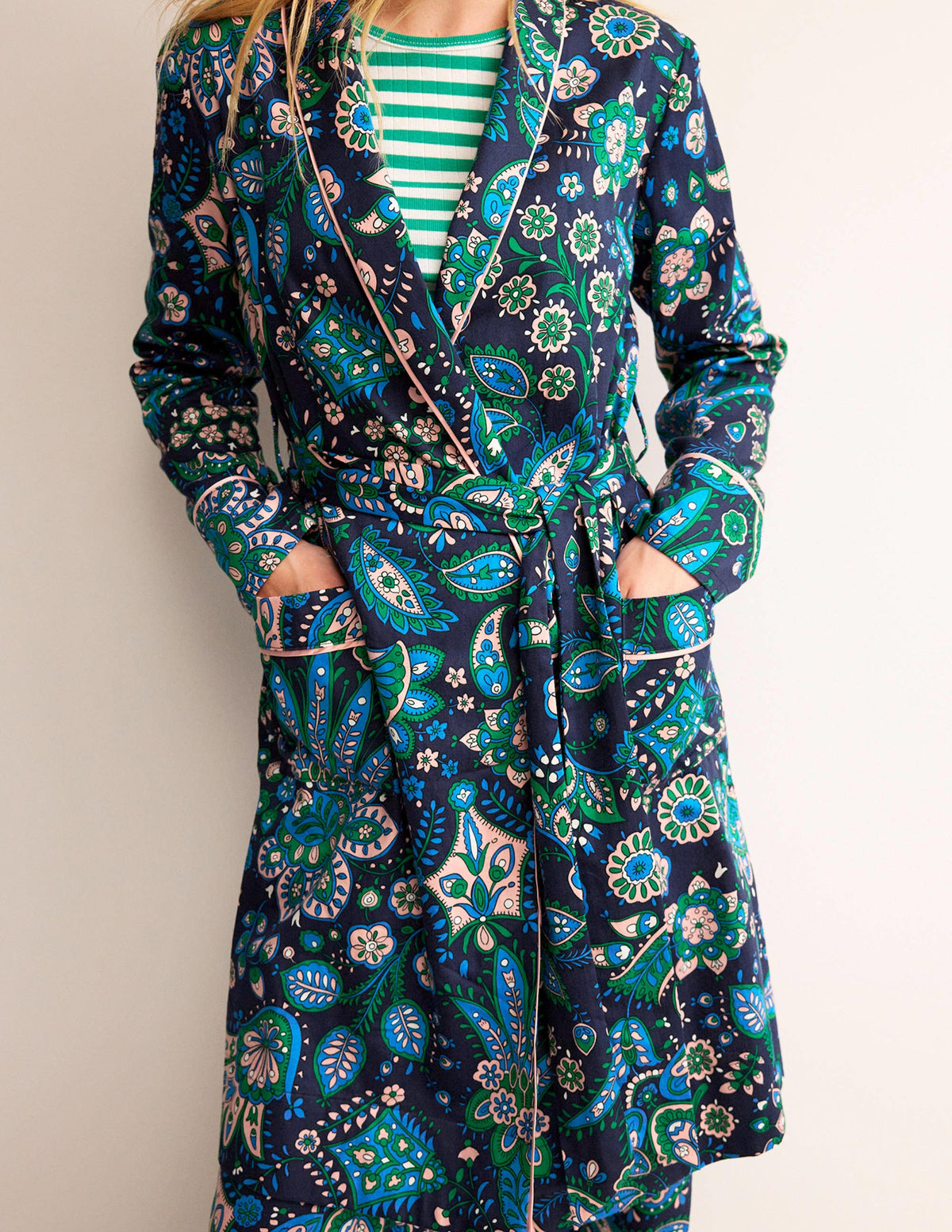 Cotton-Sateen Dressing Gown-Multi, Azalea Bloom-2
