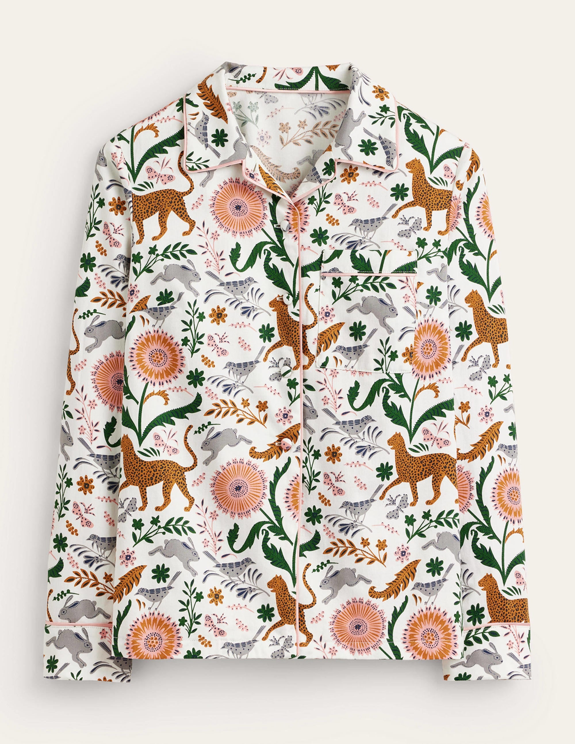 Cotton Sateen Pajama Shirt-Ivory, Janet and Friends - Image 5