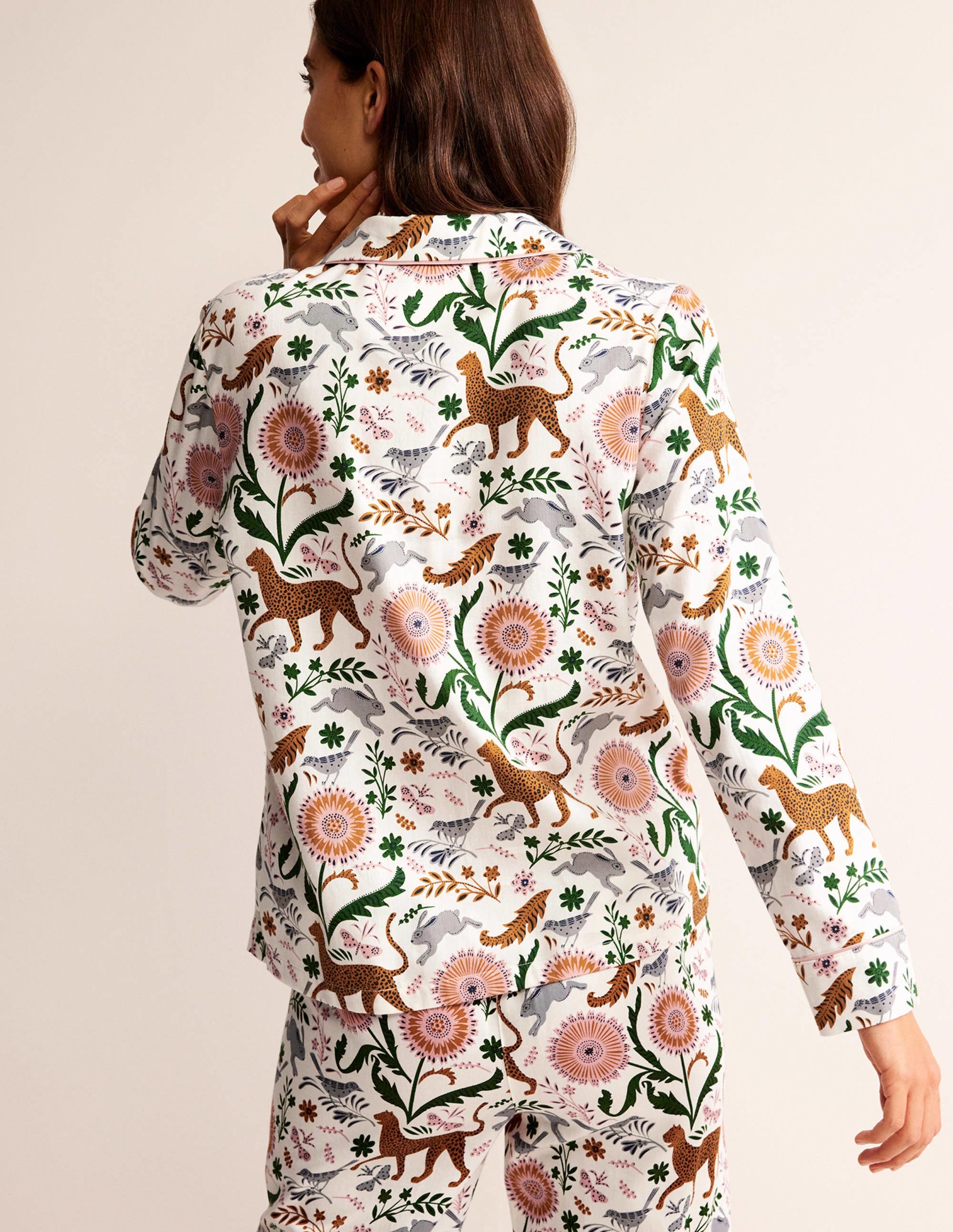 Cotton Sateen Pajama Shirt-Ivory, Janet and Friends - Image 3
