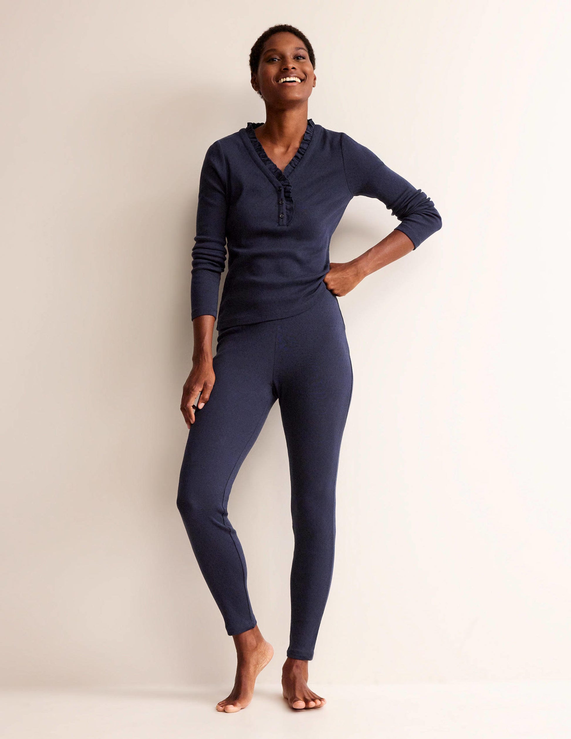Jersey Pajama Leggings-Navy-1