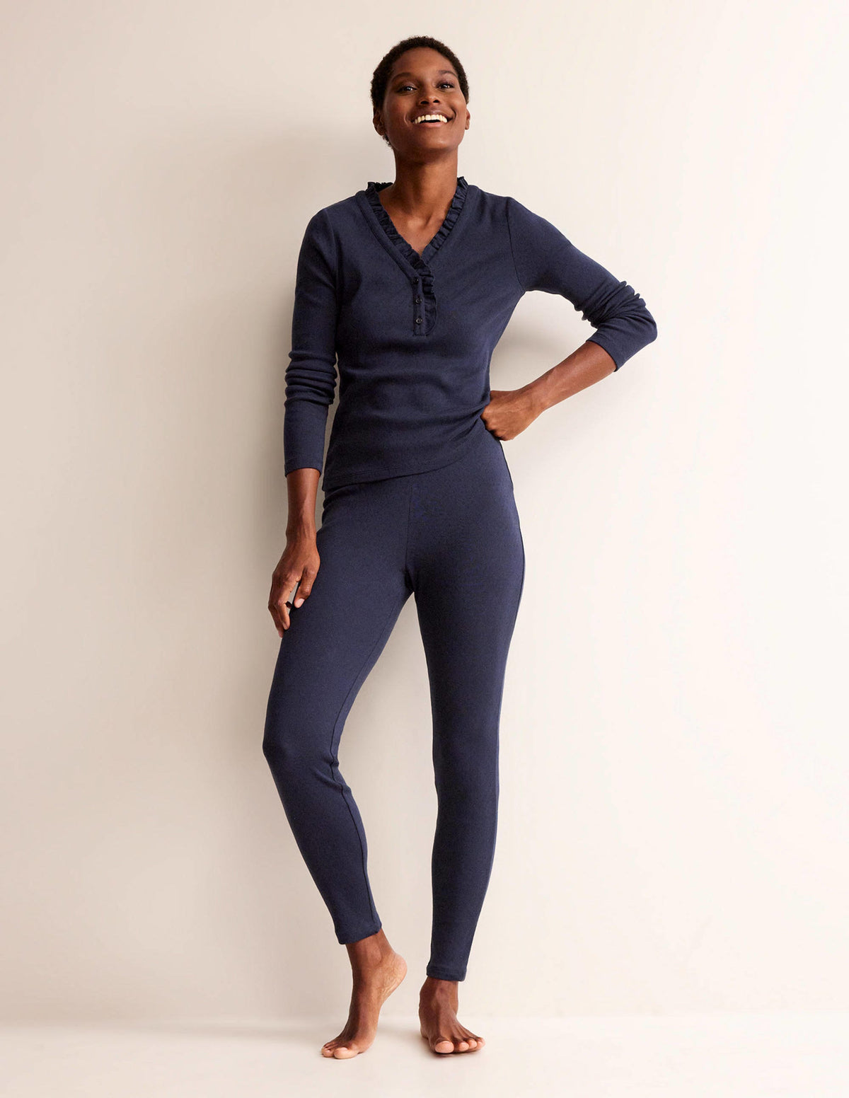 Jersey Pajama Leggings-Navy - Image 1