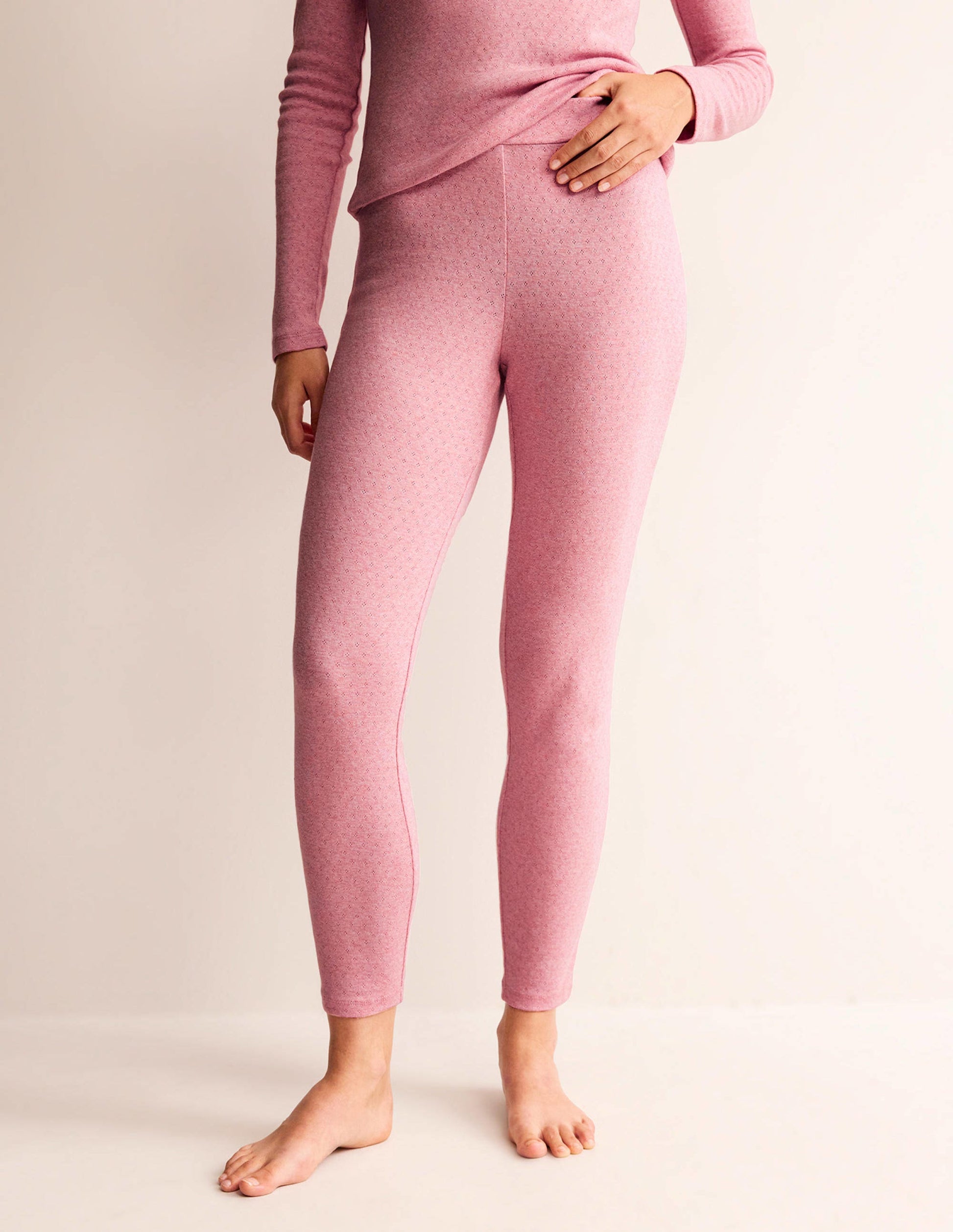 Jersey Pajama Leggings-Light Pink Marl-4