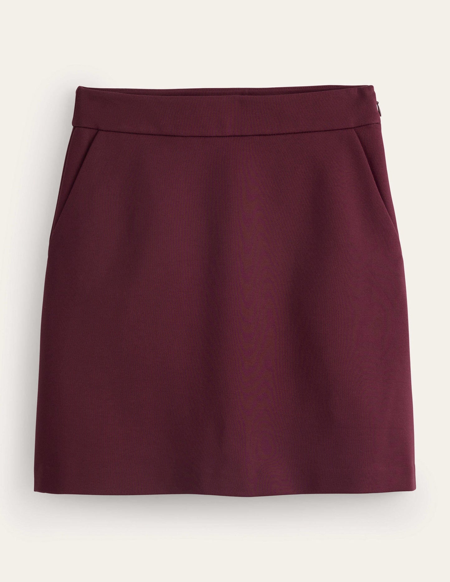 Ponte A-line Mini Skirt-Burgundy