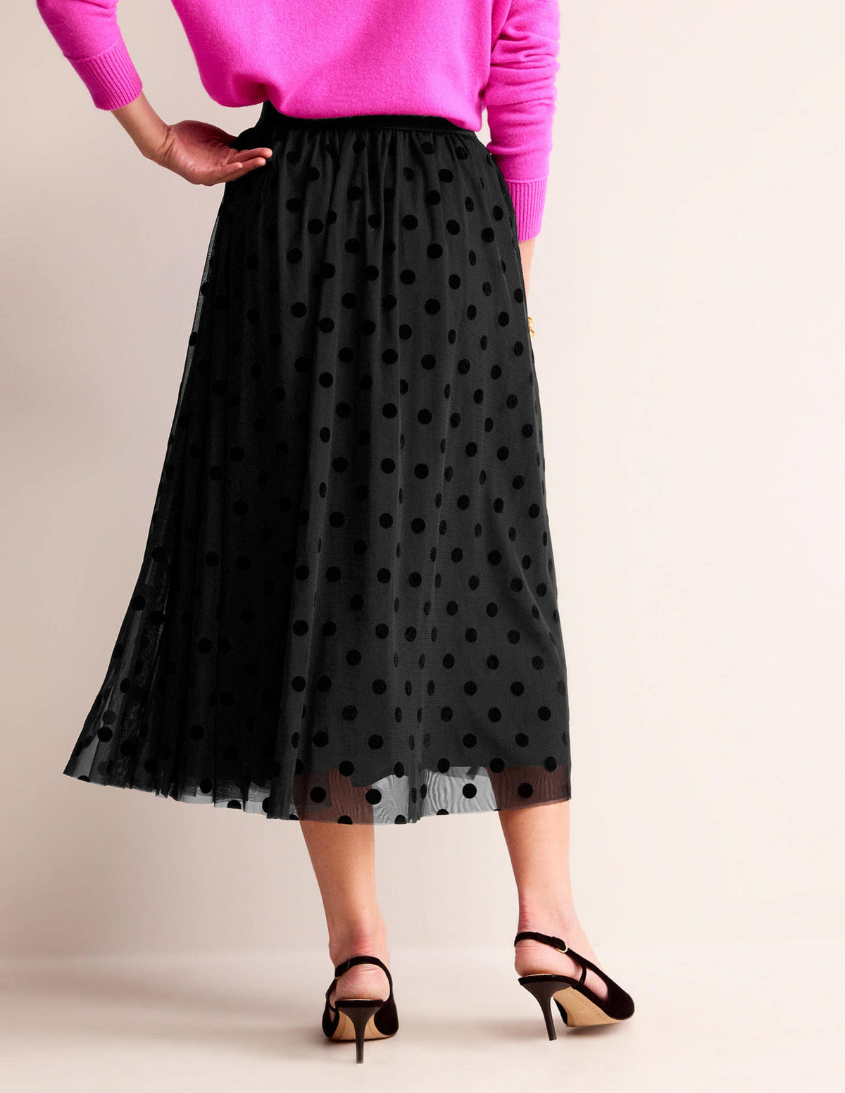 Tulle Full Midi Skirt-Black Spot - Image 3