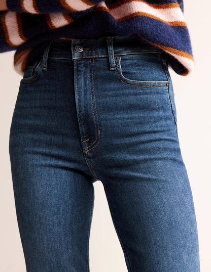 High Rise True Straight Jeans-Indigo