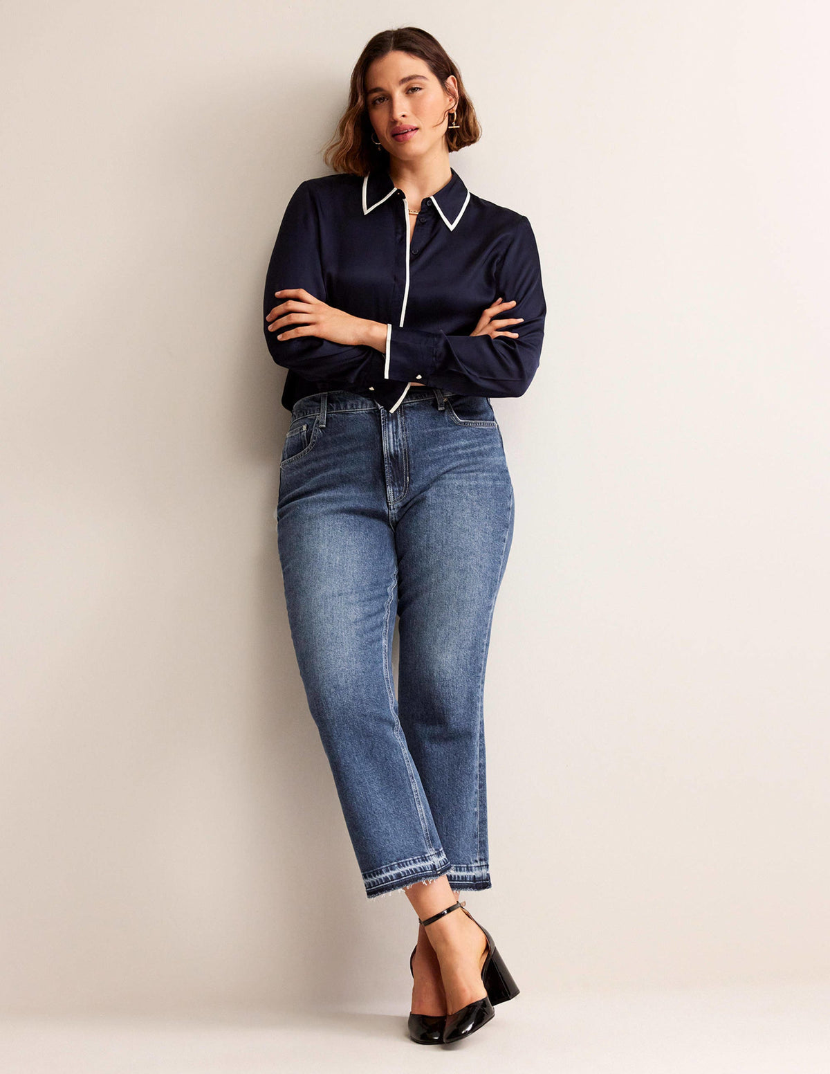 Mid Rise Baby Kick Jeans-Dark Vintage - Image 6