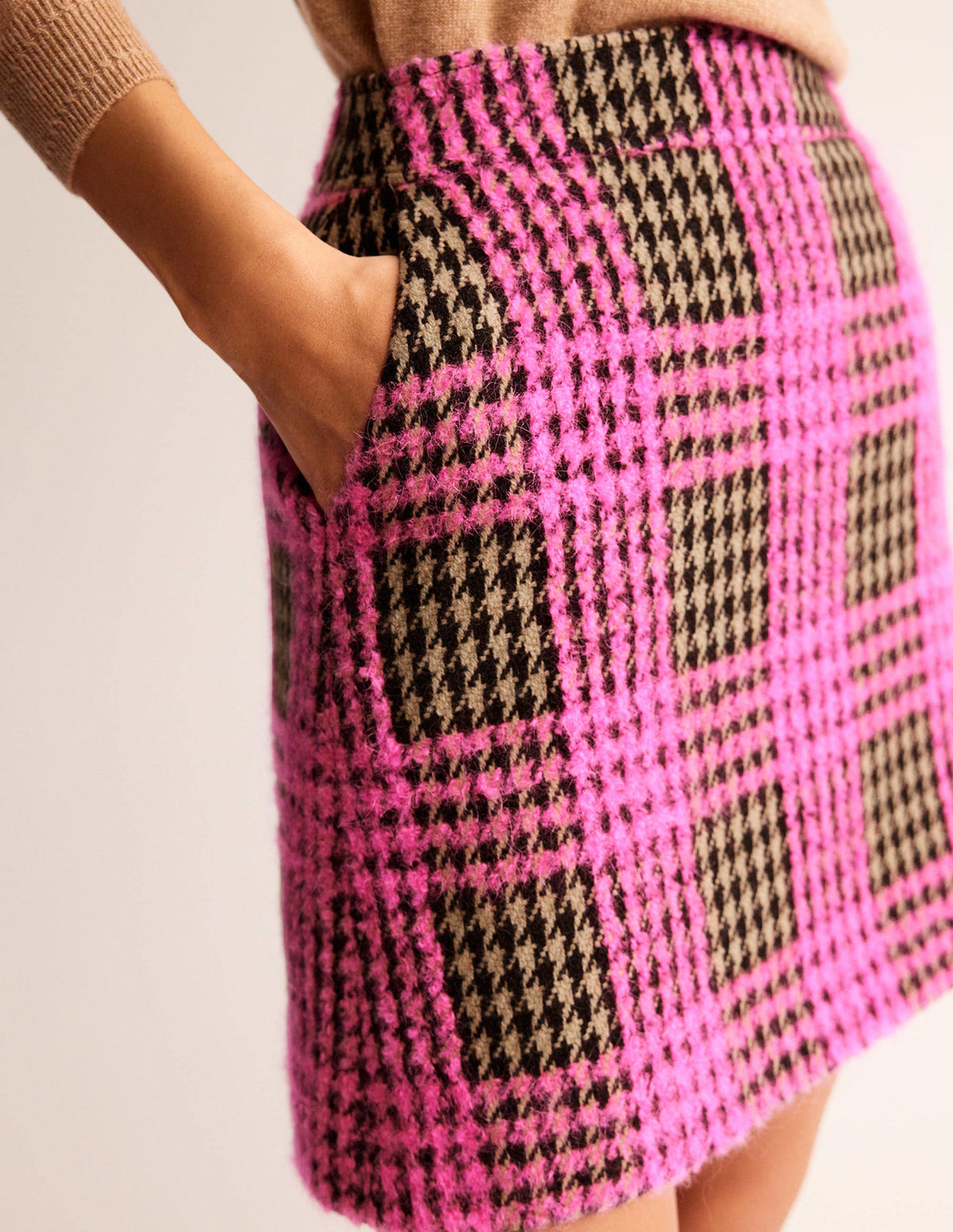 Estella Check Skirt-Neon Pink Check - Image 2