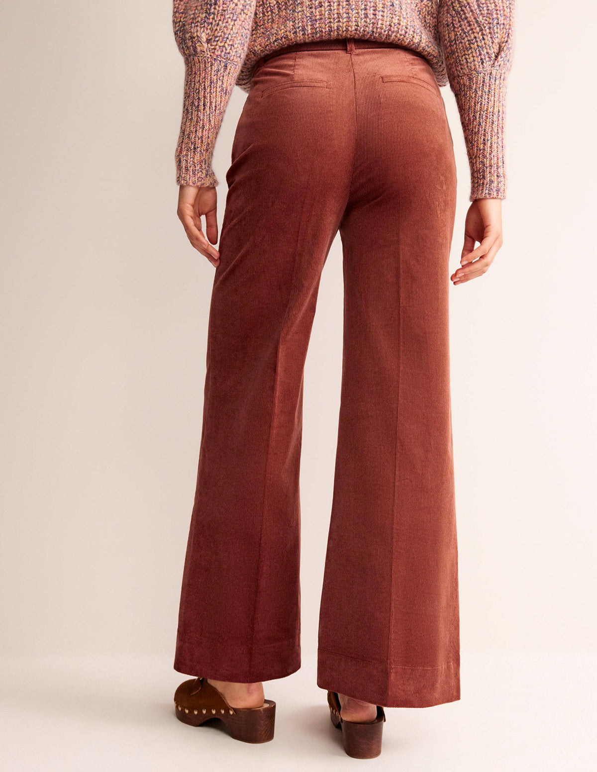 Wide-Leg Corduroy Pants-Red Oak-3