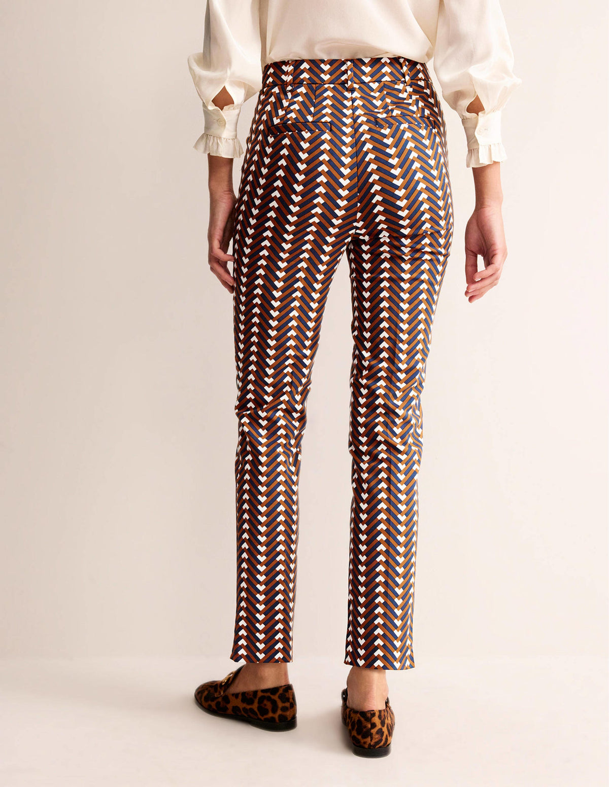 Highgate Printed Pants-Pumpkin, Chevron Geo-3