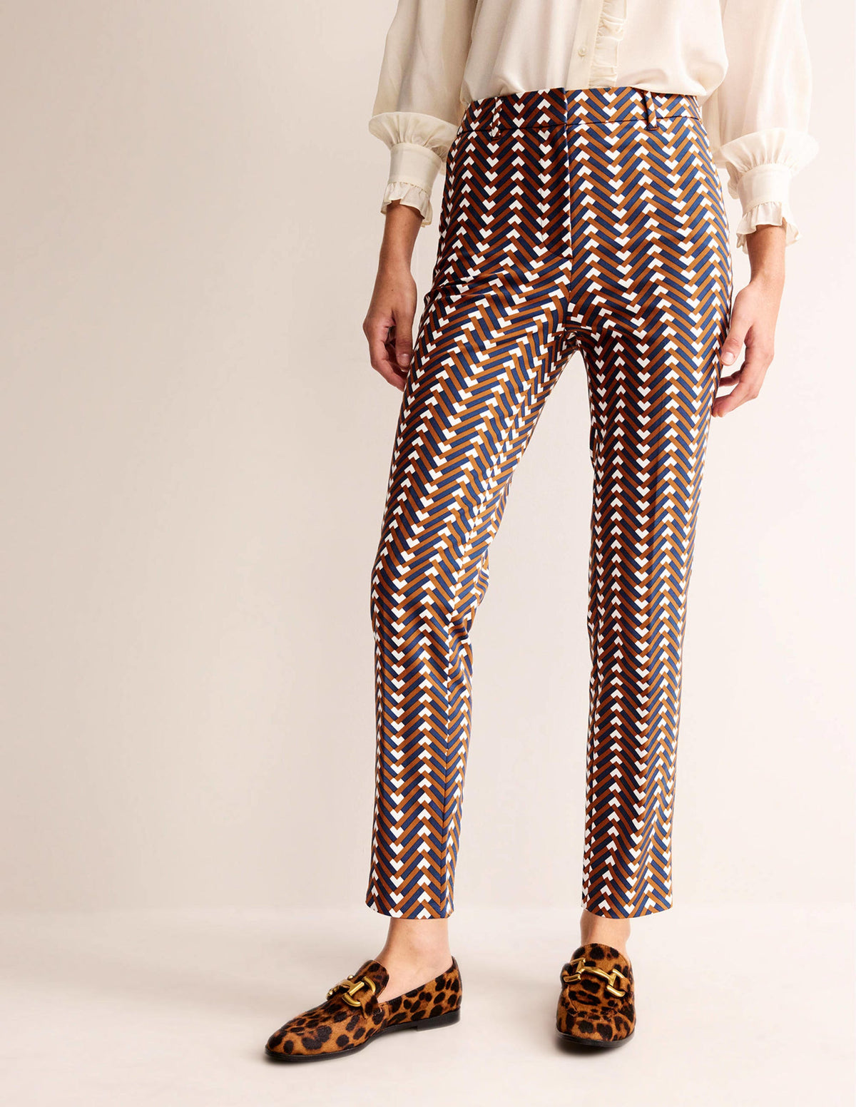 Highgate Printed Pants-Pumpkin, Chevron Geo - Image 4