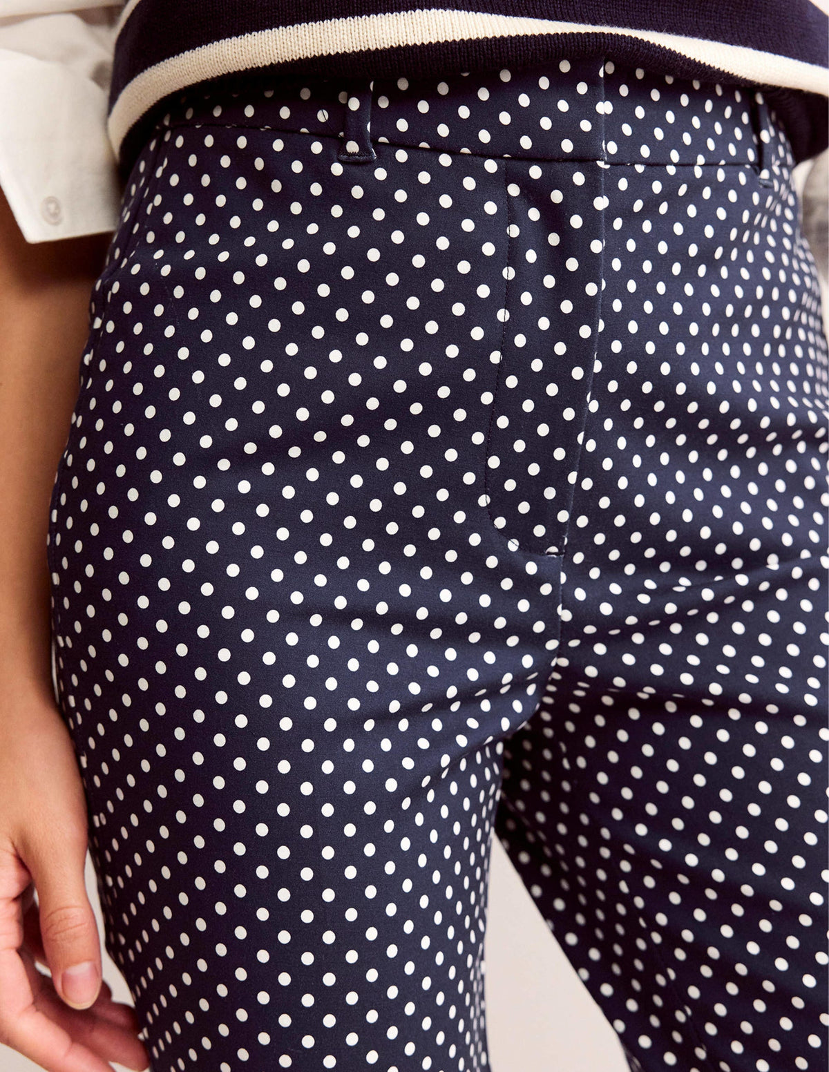 Highgate Printed Pants-French Navy, Dotty - Image 2