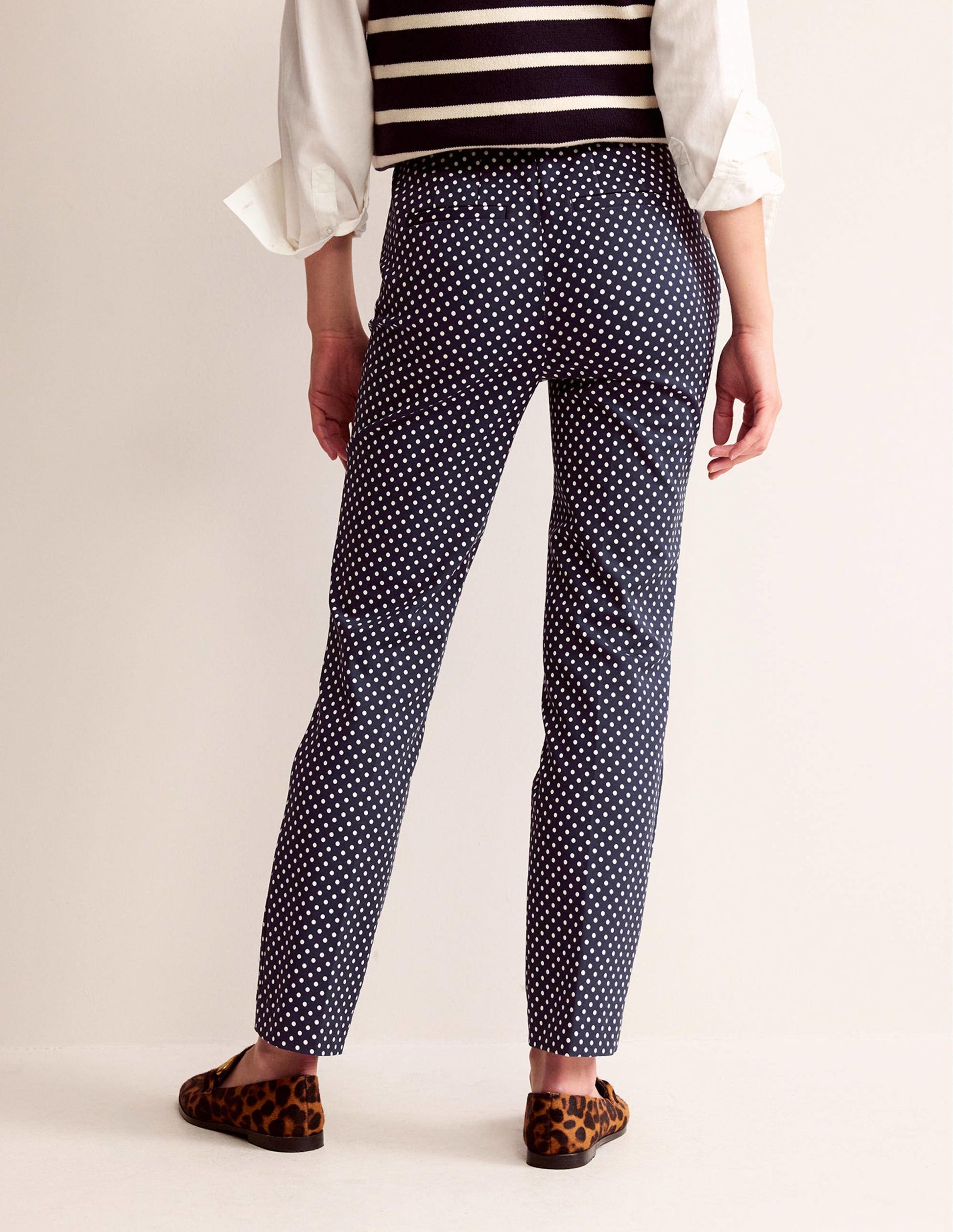 Highgate Printed Pants-French Navy, Dotty-3