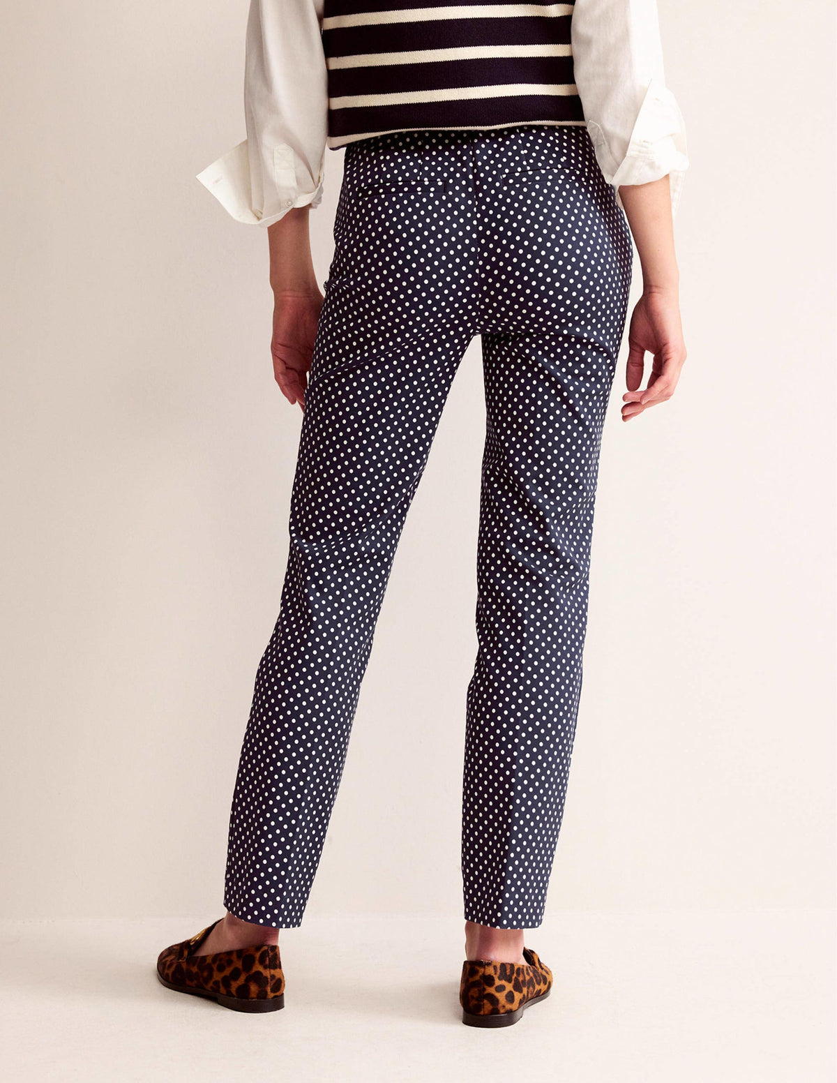 Highgate Printed Pants-French Navy, Dotty - Image 3