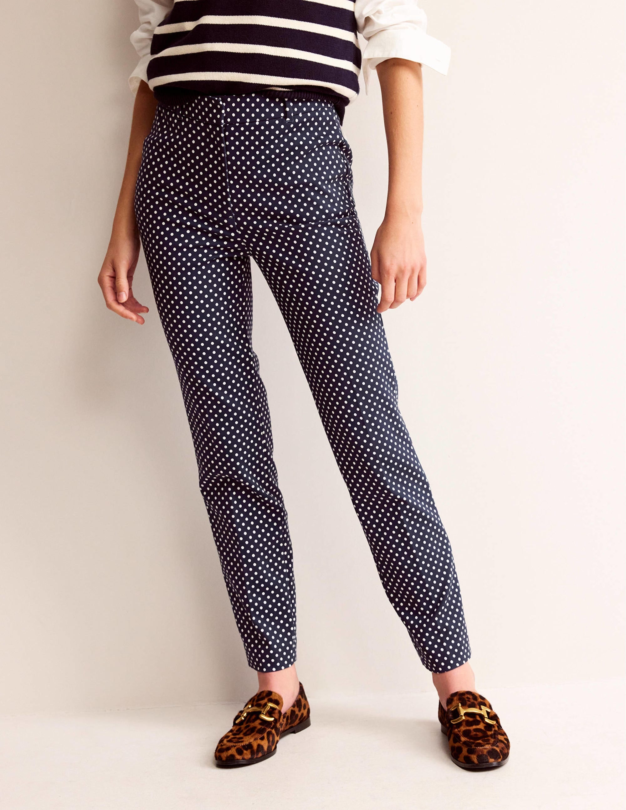 Highgate Printed Pants-French Navy, Dotty - Image 4