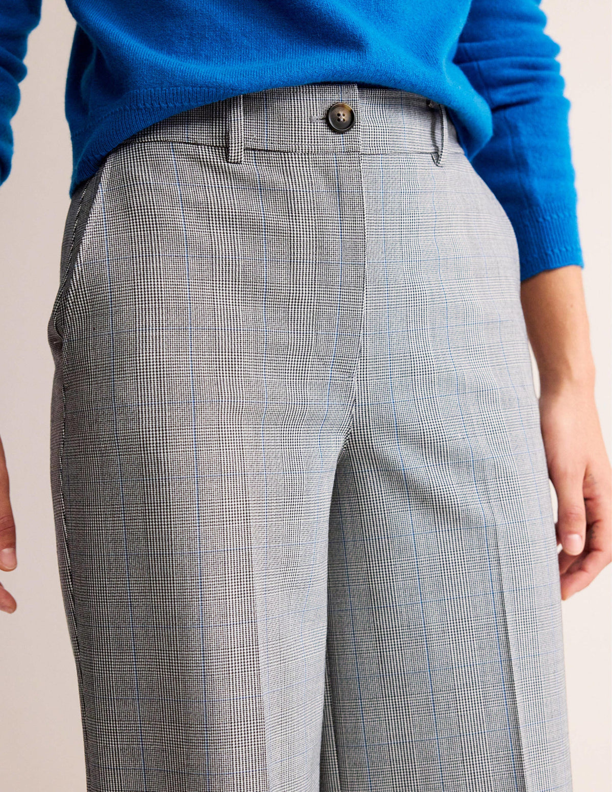 Westbourne Wool Blend Pants-Ivory, Charcoal and Blue Pow - Image 2