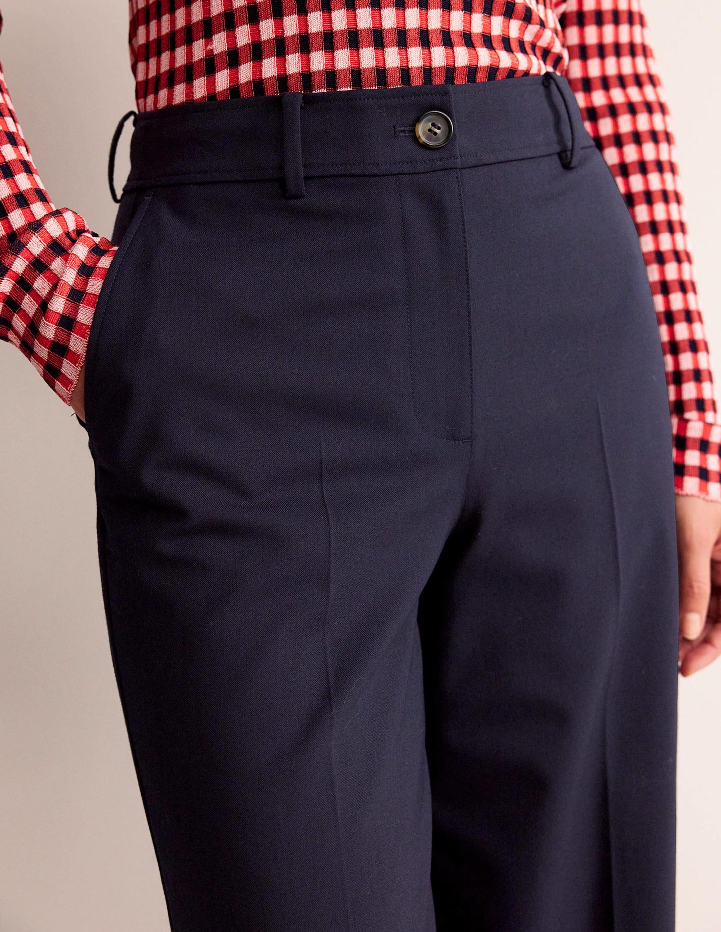 Westbourne Wool Blend Pants-NAVY