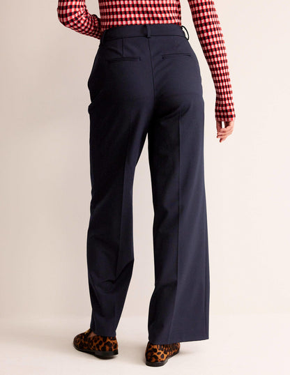 Westbourne Wool Blend Pants-NAVY