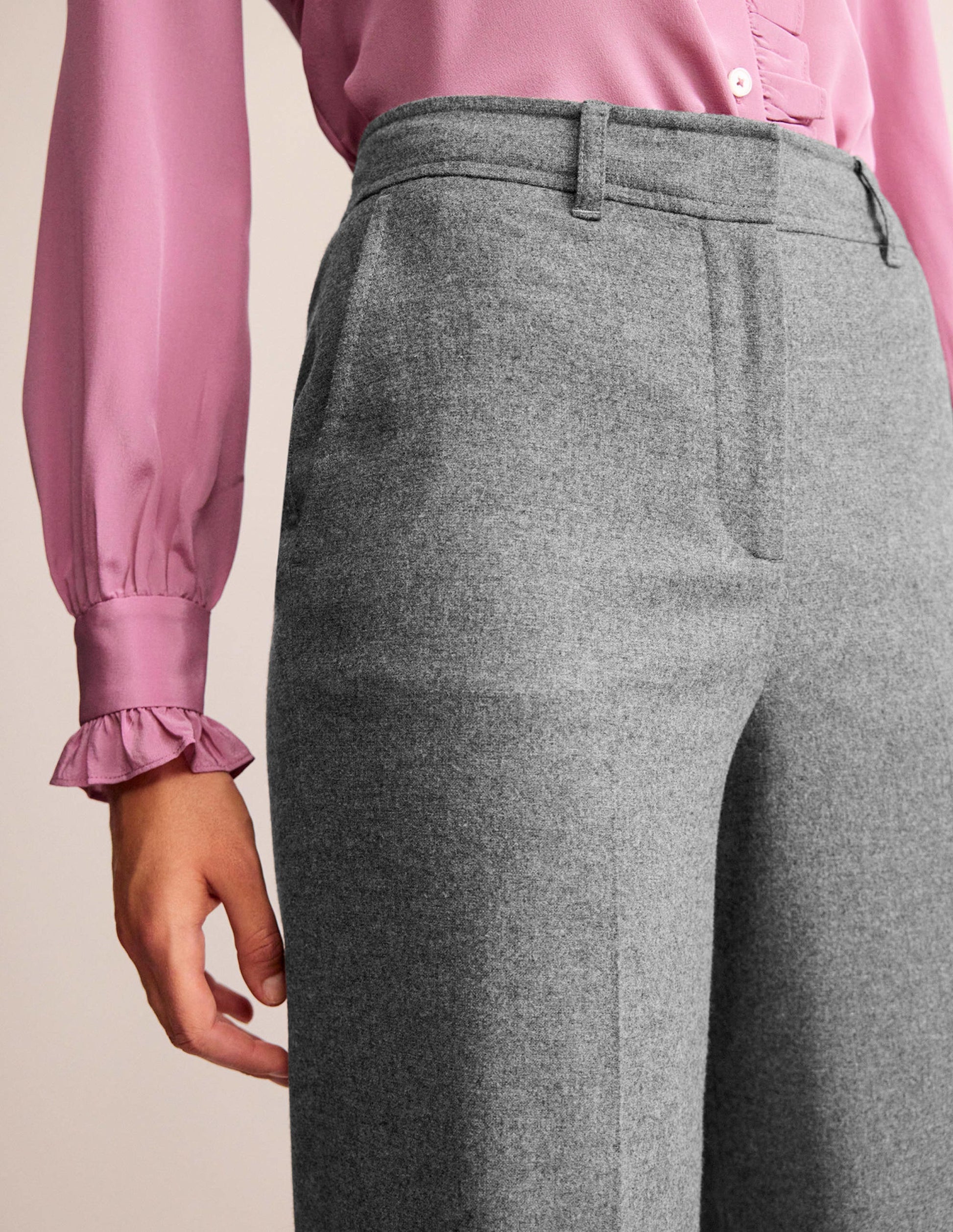 Westbourne Wool Pants-Charcoal Marl-2