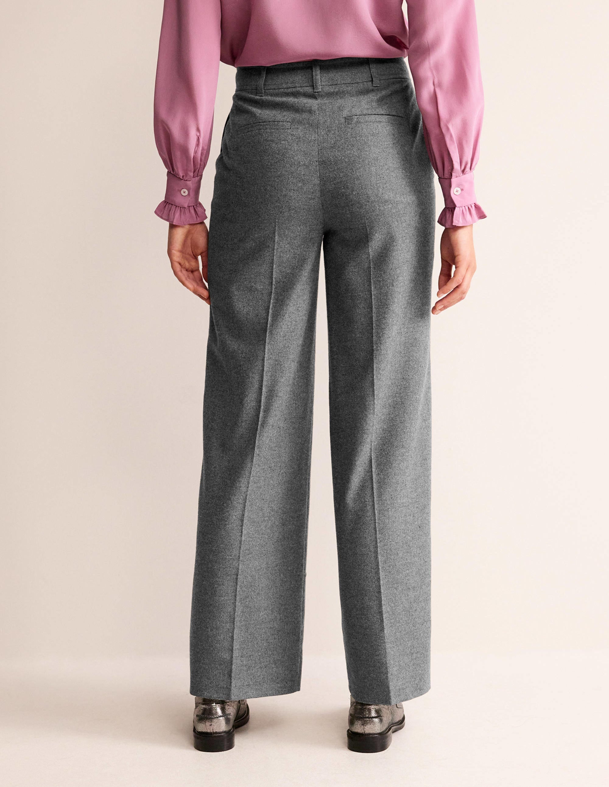Westbourne Wool Pants-Charcoal Marl - Image 3