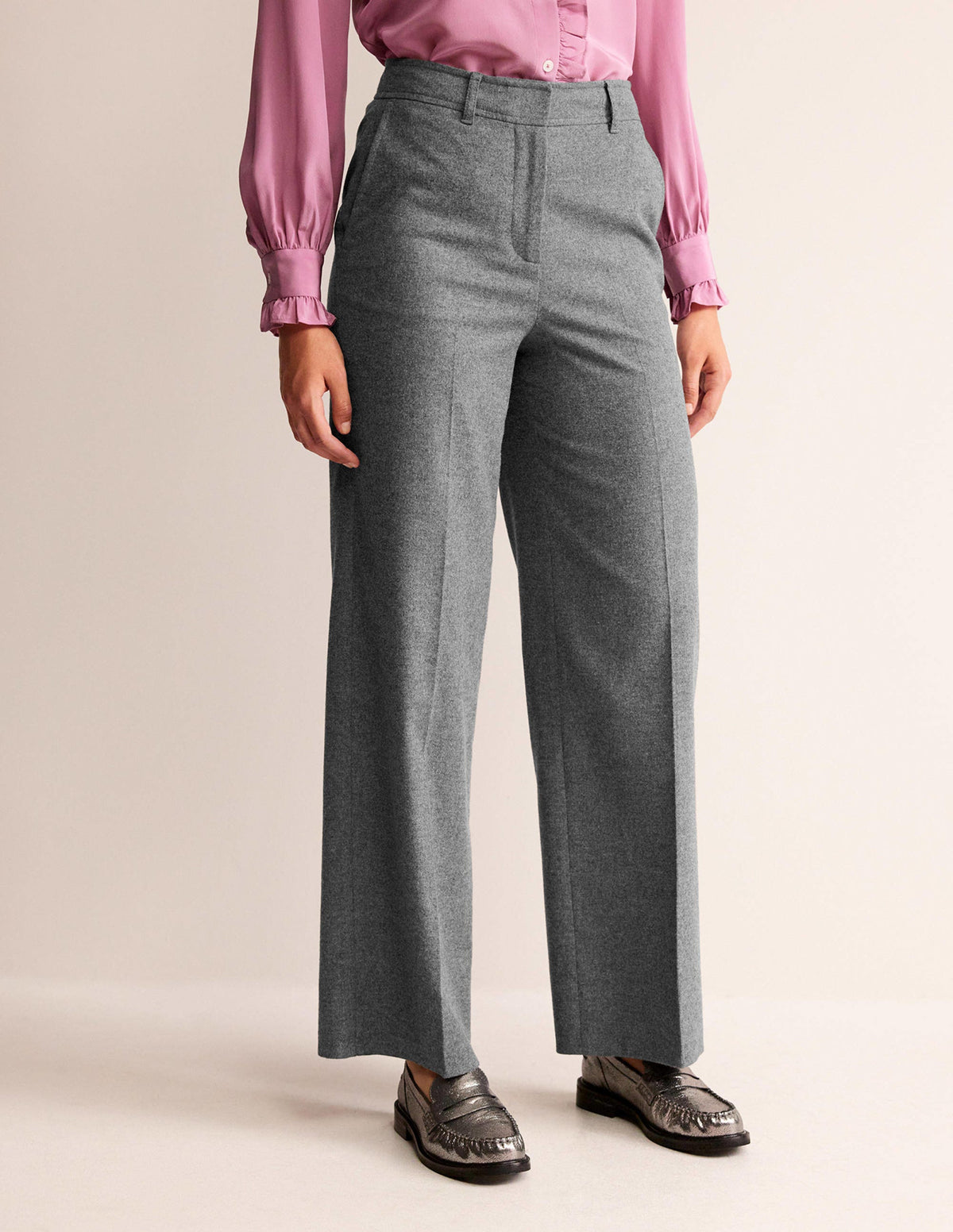 Westbourne Wool Pants-Charcoal Marl - Image 4