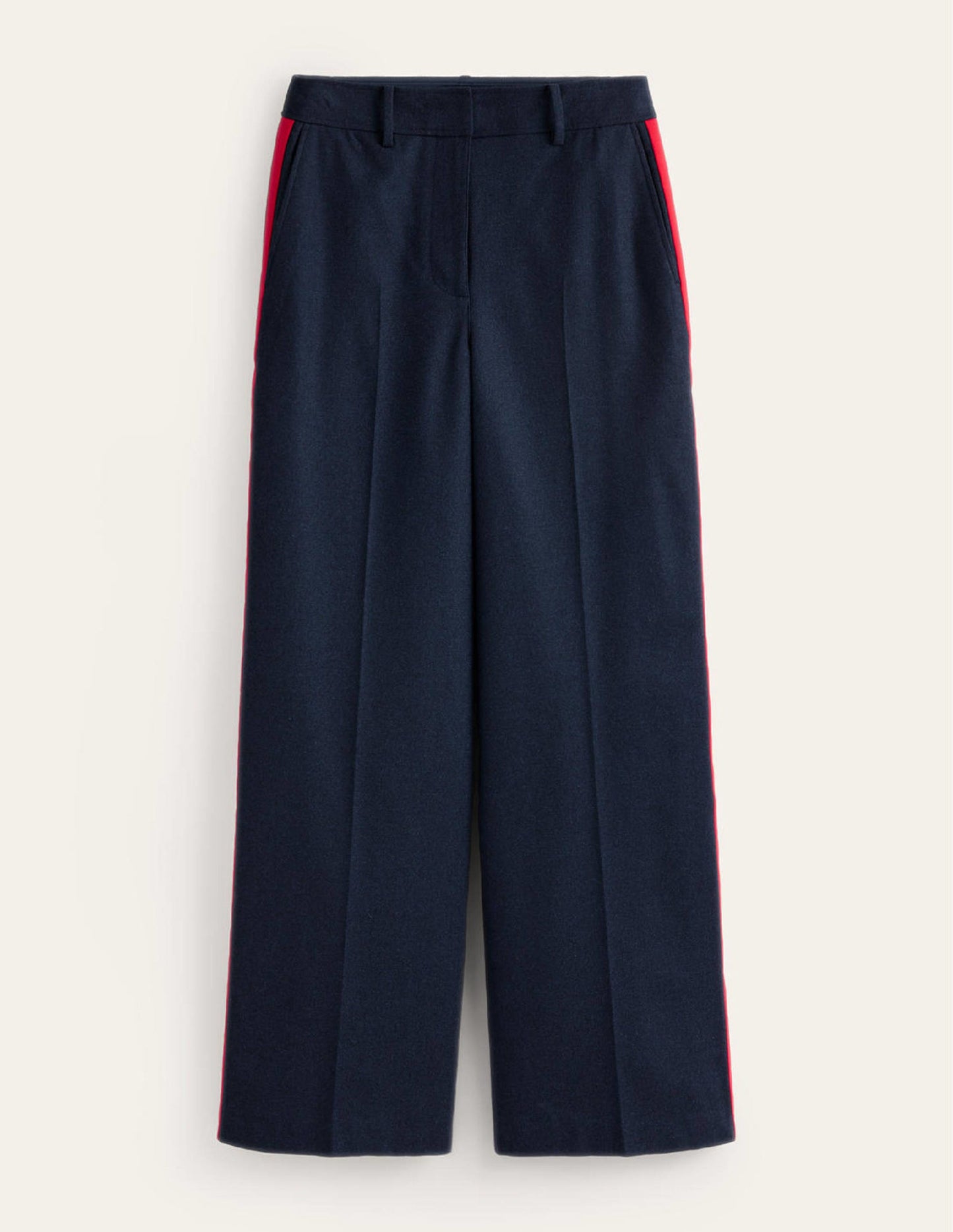 Westbourne Wool Pants-Navy with Red Stripe