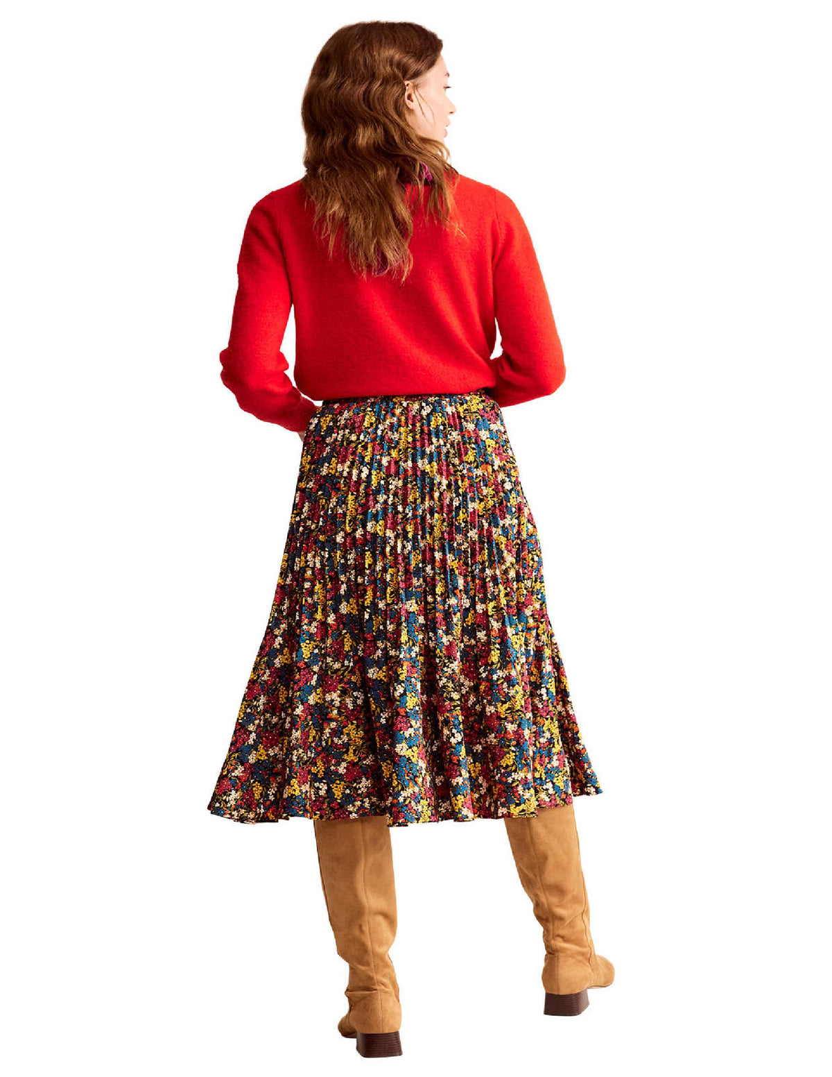 Pleated Midi Skirt-Multi, Botanic Dawn-6