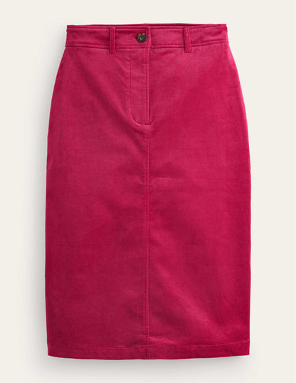 Margot Cord Midi Skirt-Warm Cranberry