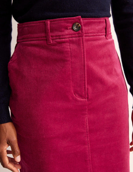 Margot Cord Midi Skirt-Warm Cranberry