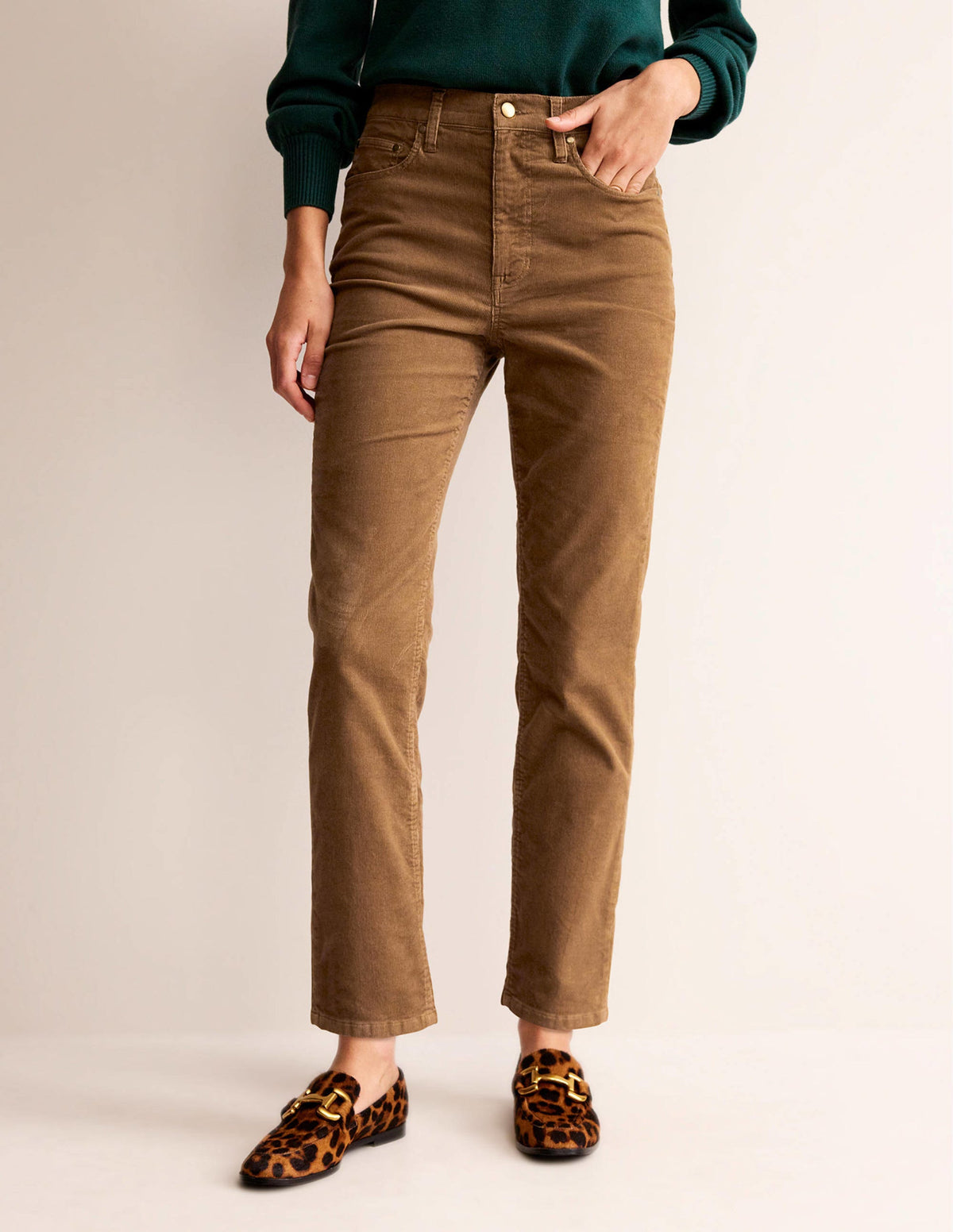 5 Pocket Cord Slim Jeans-Camel - Image 4