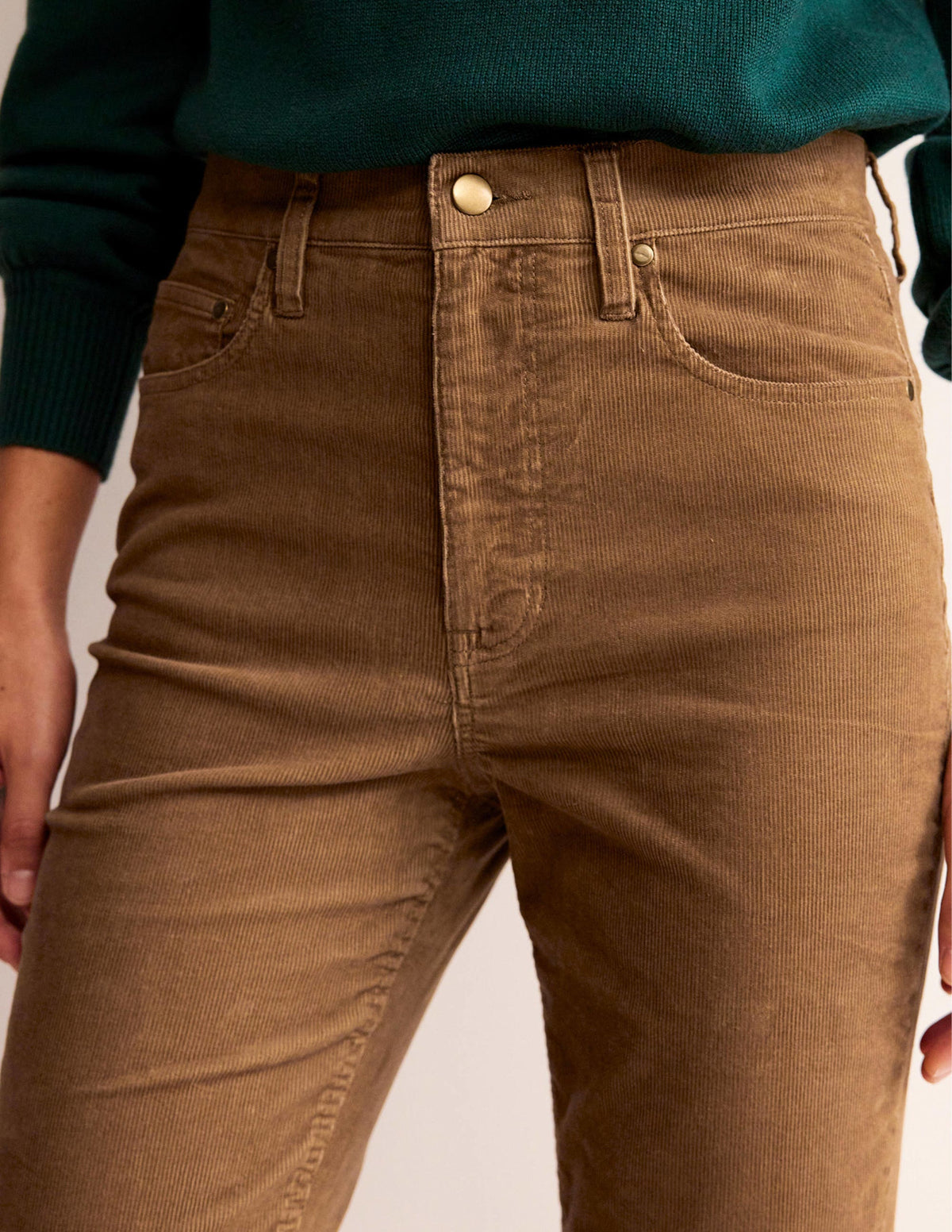 5 Pocket Cord Slim Jeans-Camel - Image 5