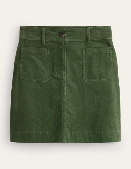 Estella Cord Skirt-Winter Green