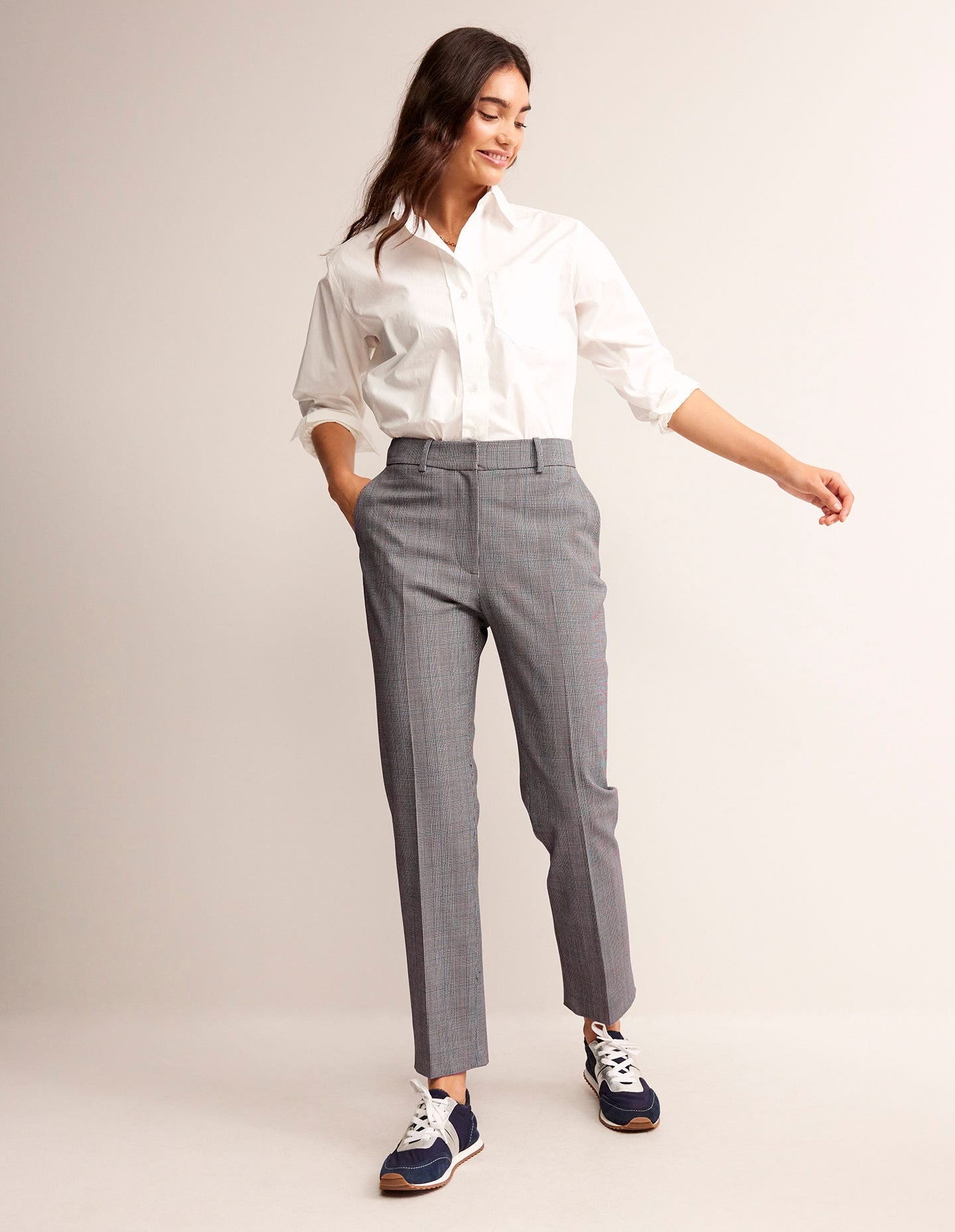 Kew Wool-Twill Pants-Ivory, Charcoal and Blue Pow - Image 1
