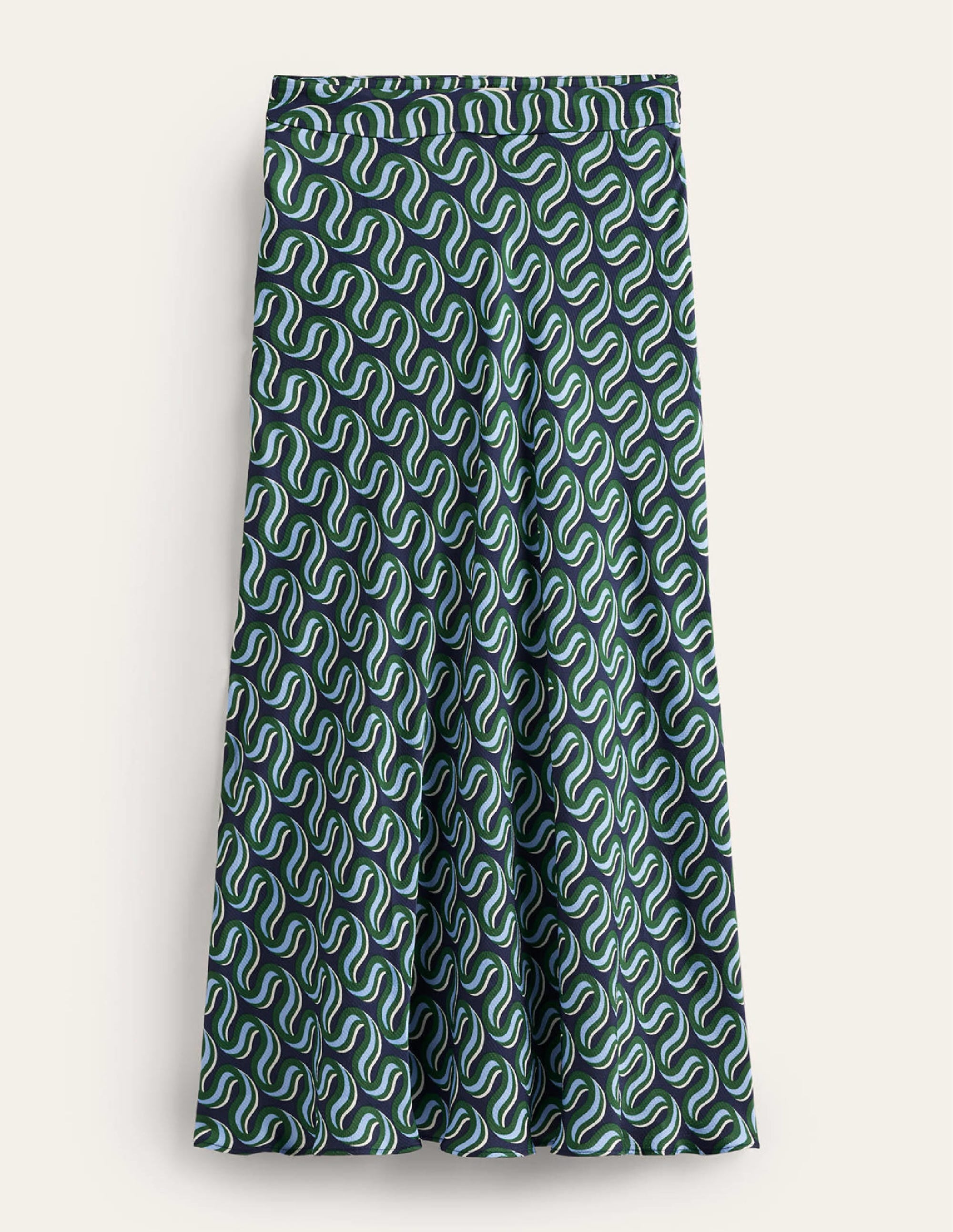 Cecelia Midi Skirt-Amazon Green, Ribbon Wave - Image 6